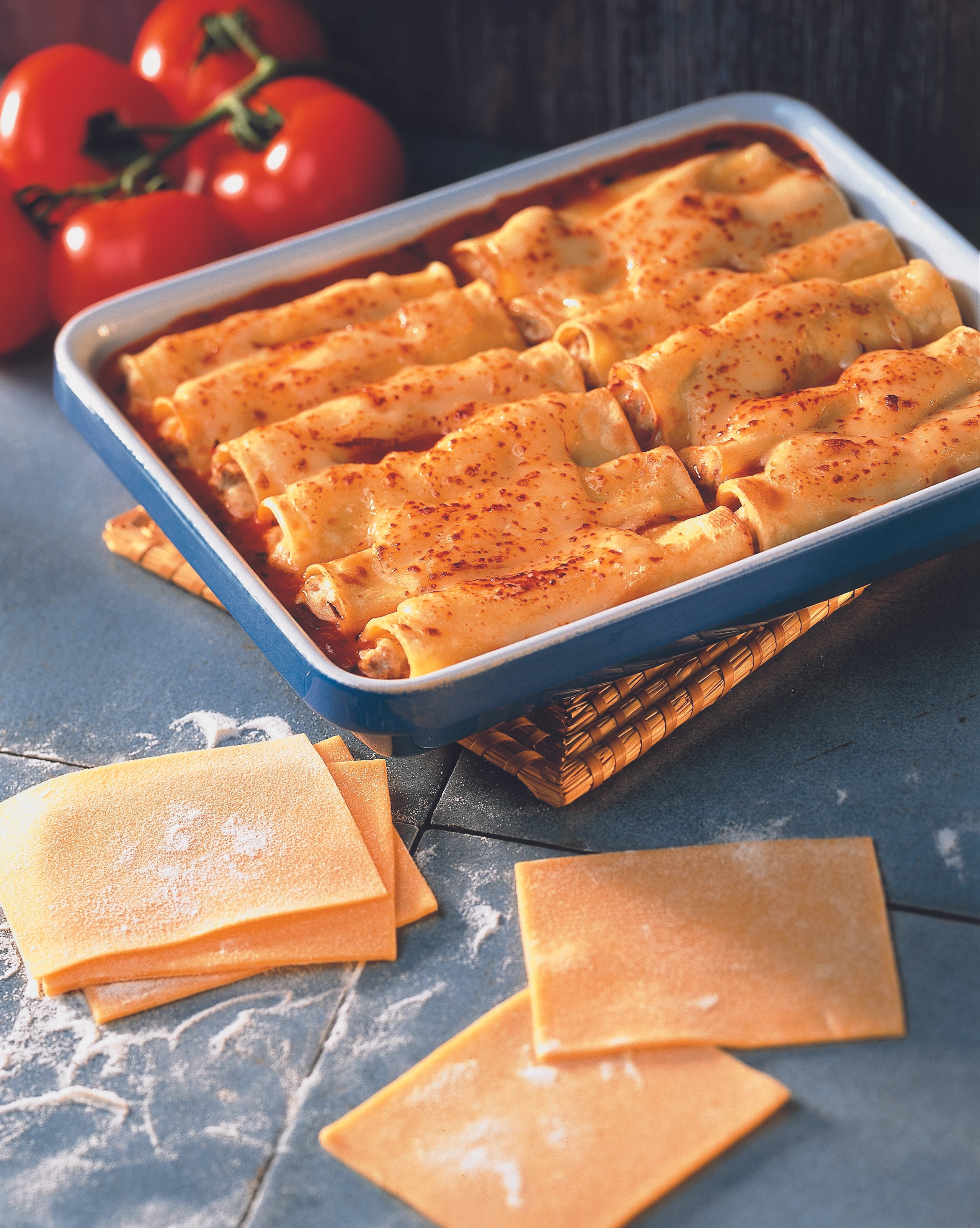 Selbstgemachte Cannelloni mit Fleischfülle