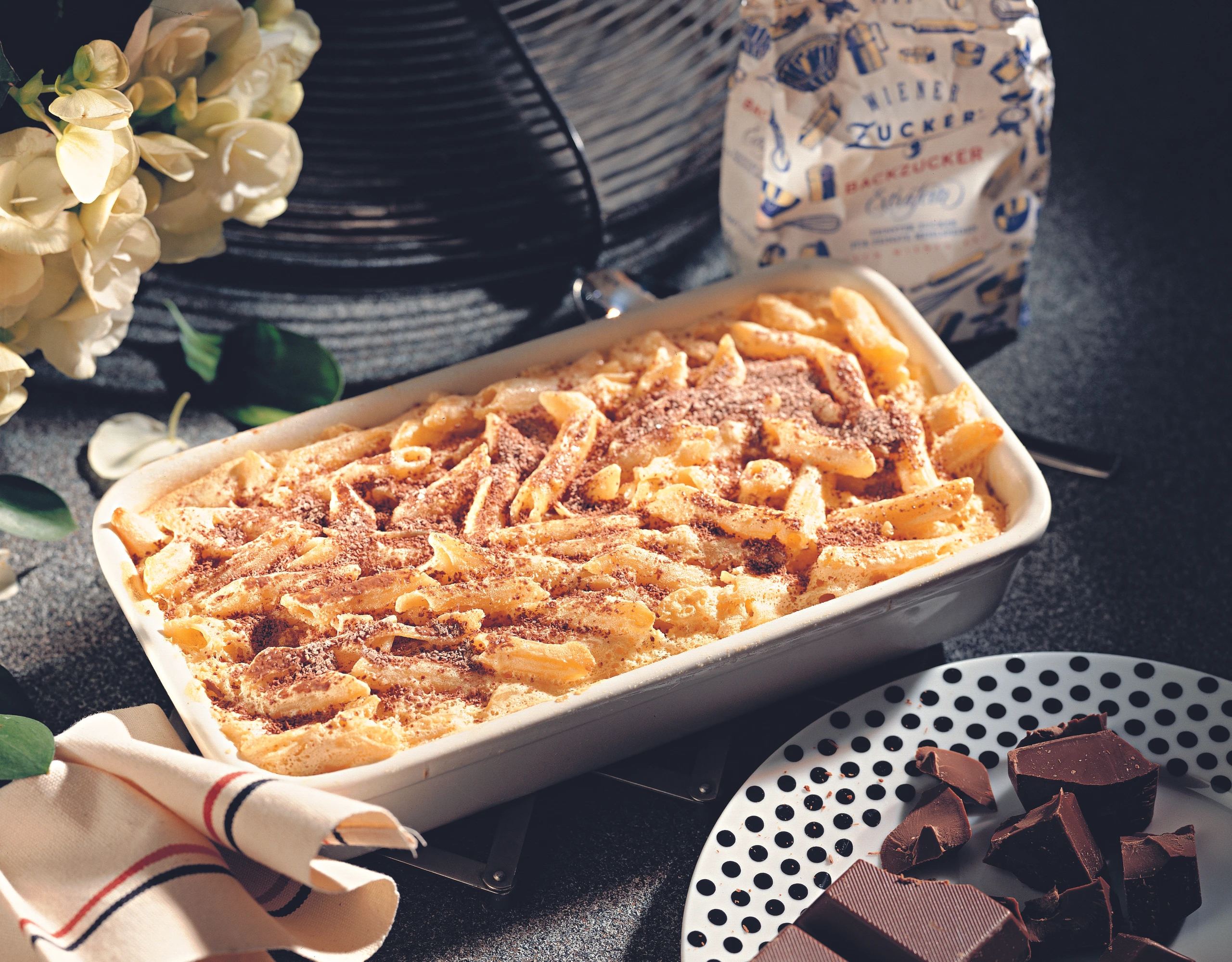 Süßer Nudelauflauf