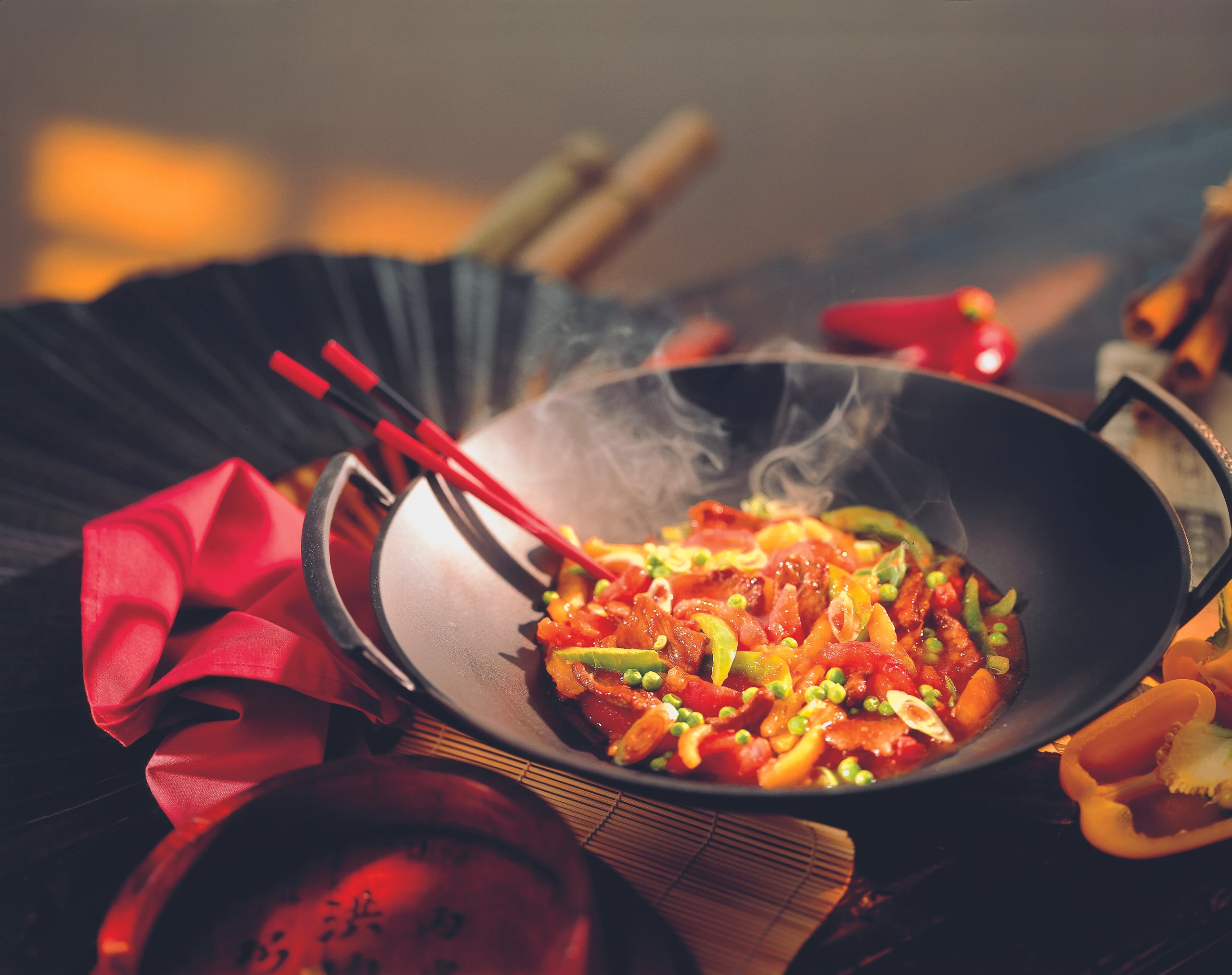 Rindfleisch-Wok mit Paprika