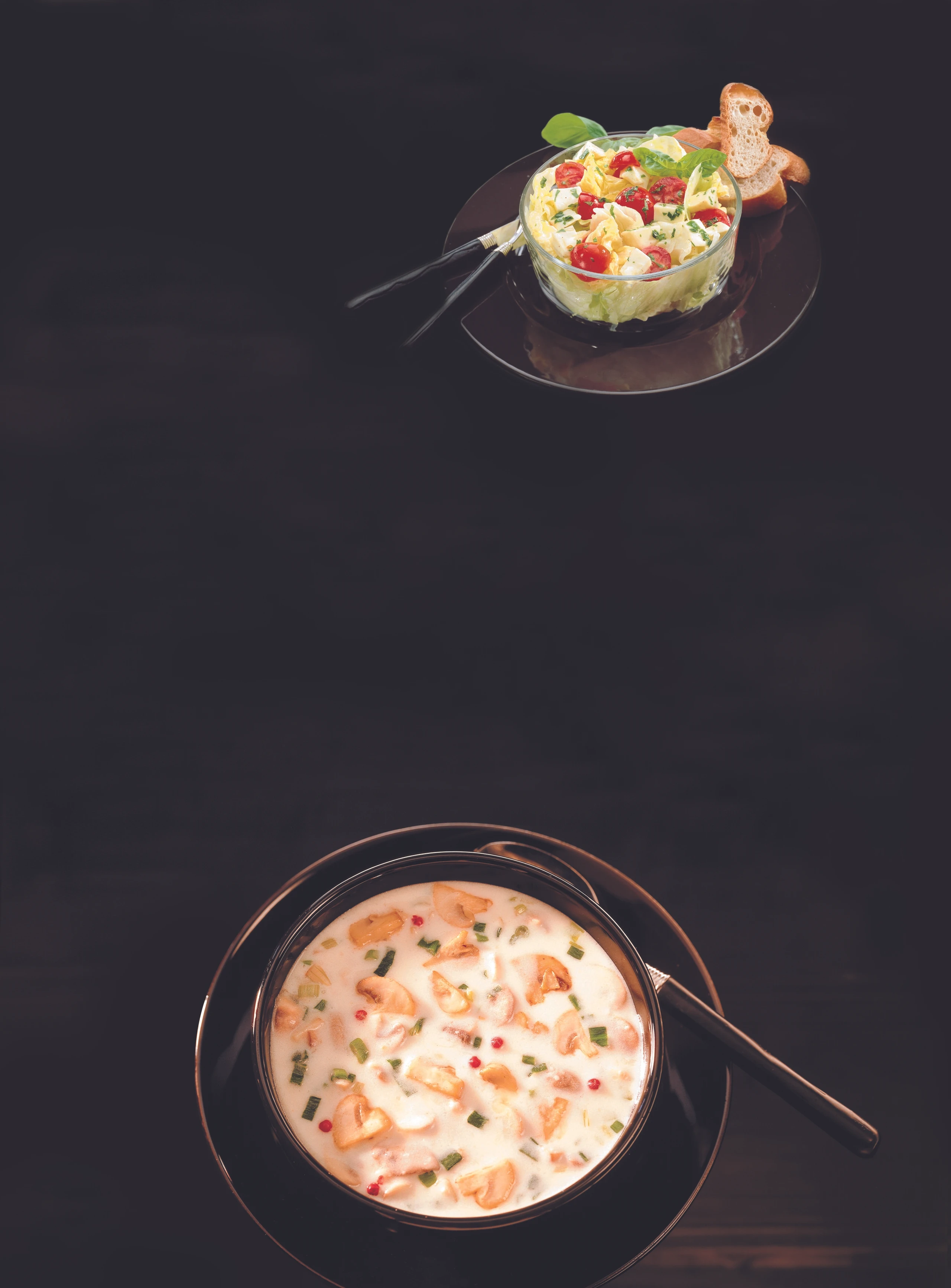 Champignonsuppe mit Jungzwiebeln