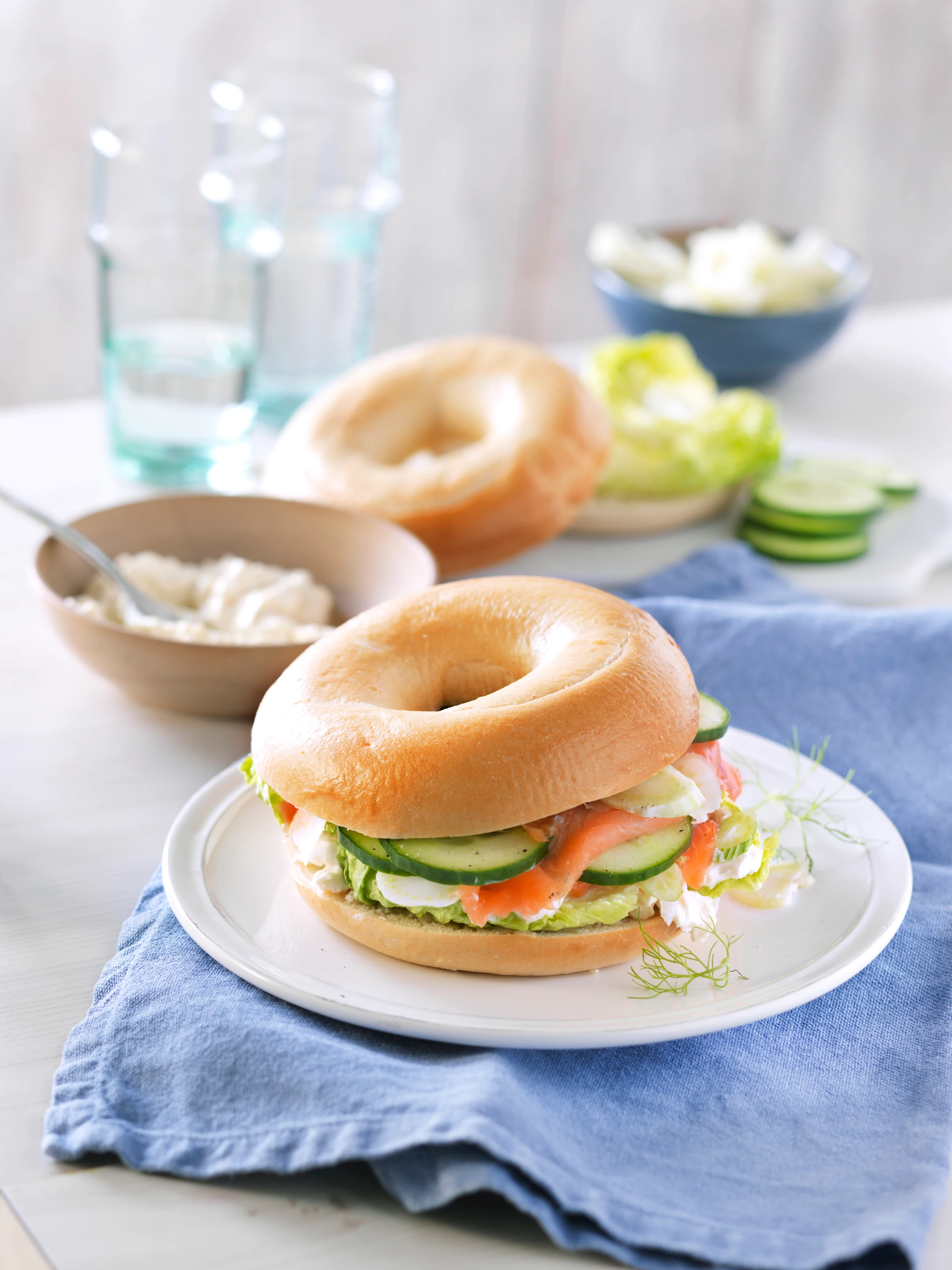 Bagel mit Räucherlachs