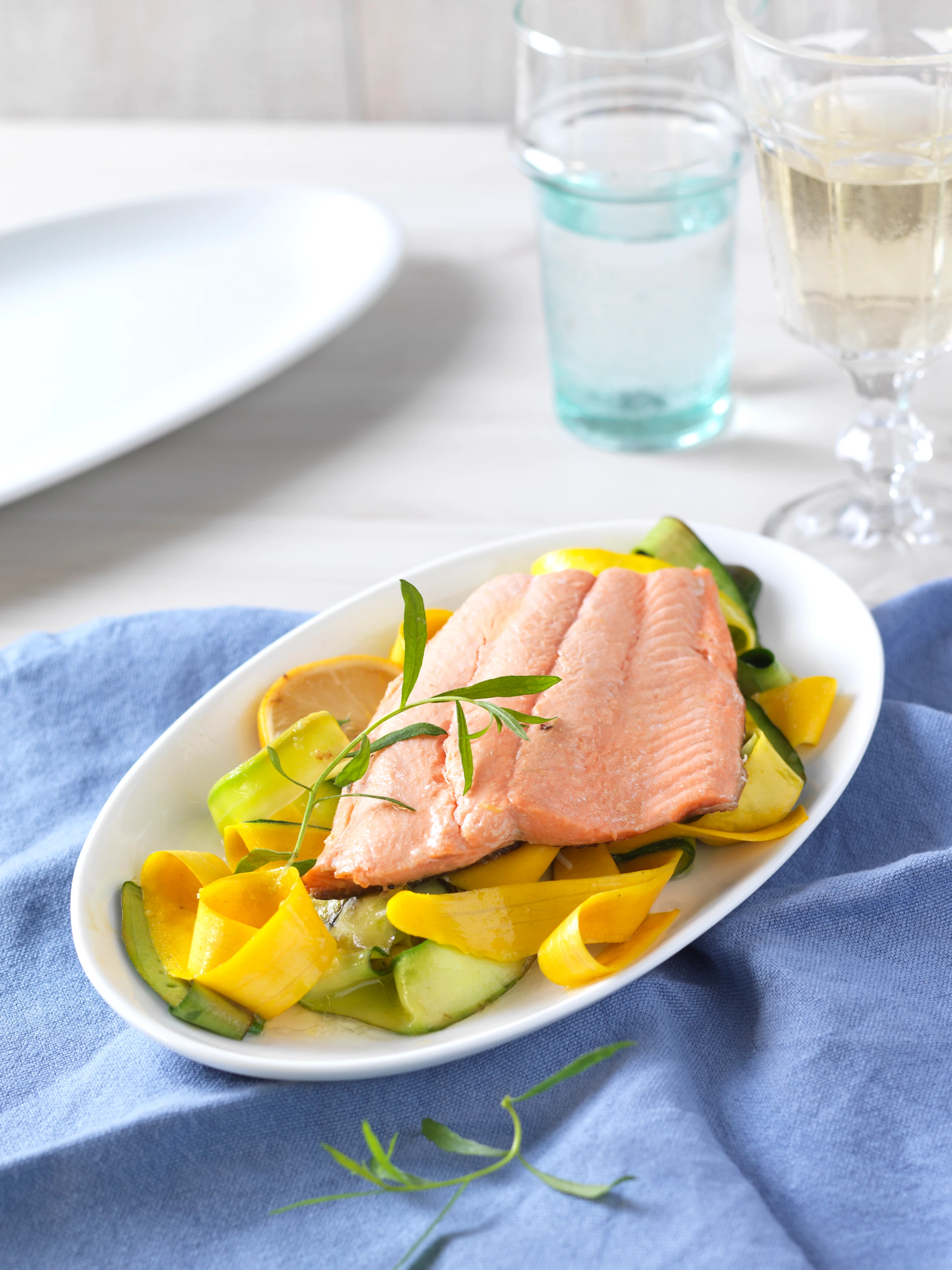 Lachsforelle mit Zucchini