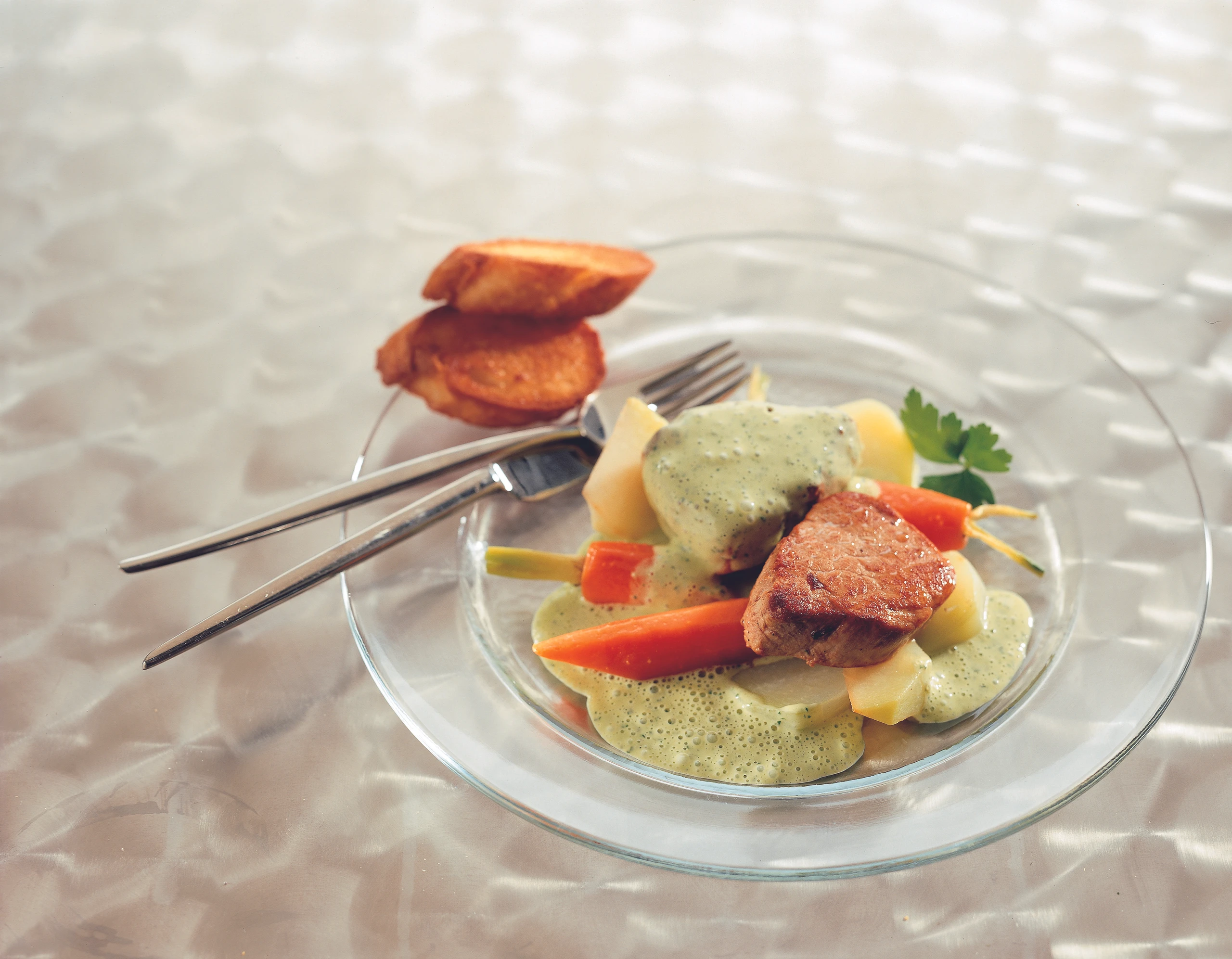 Schweinsfilet auf Buttergemüse