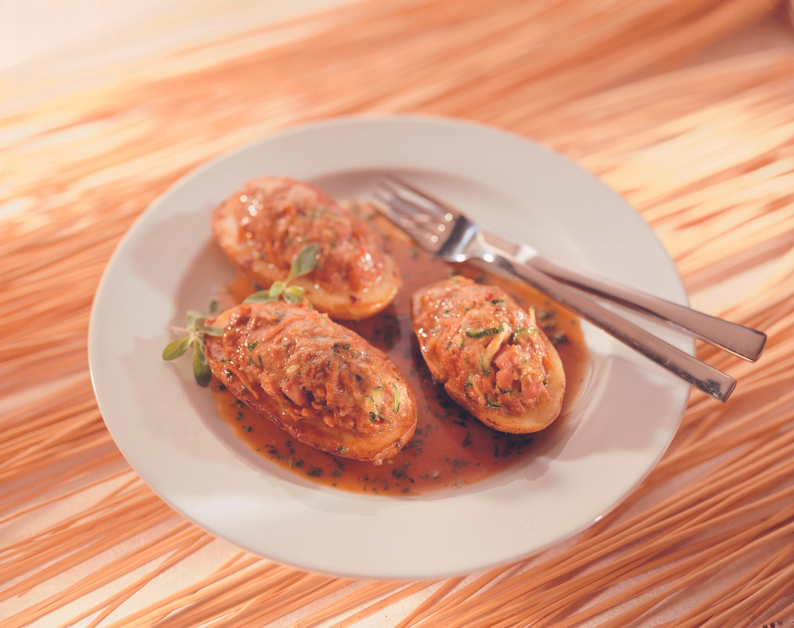 Gefüllte Erdäpfel mit Faschiertem und Gemüse