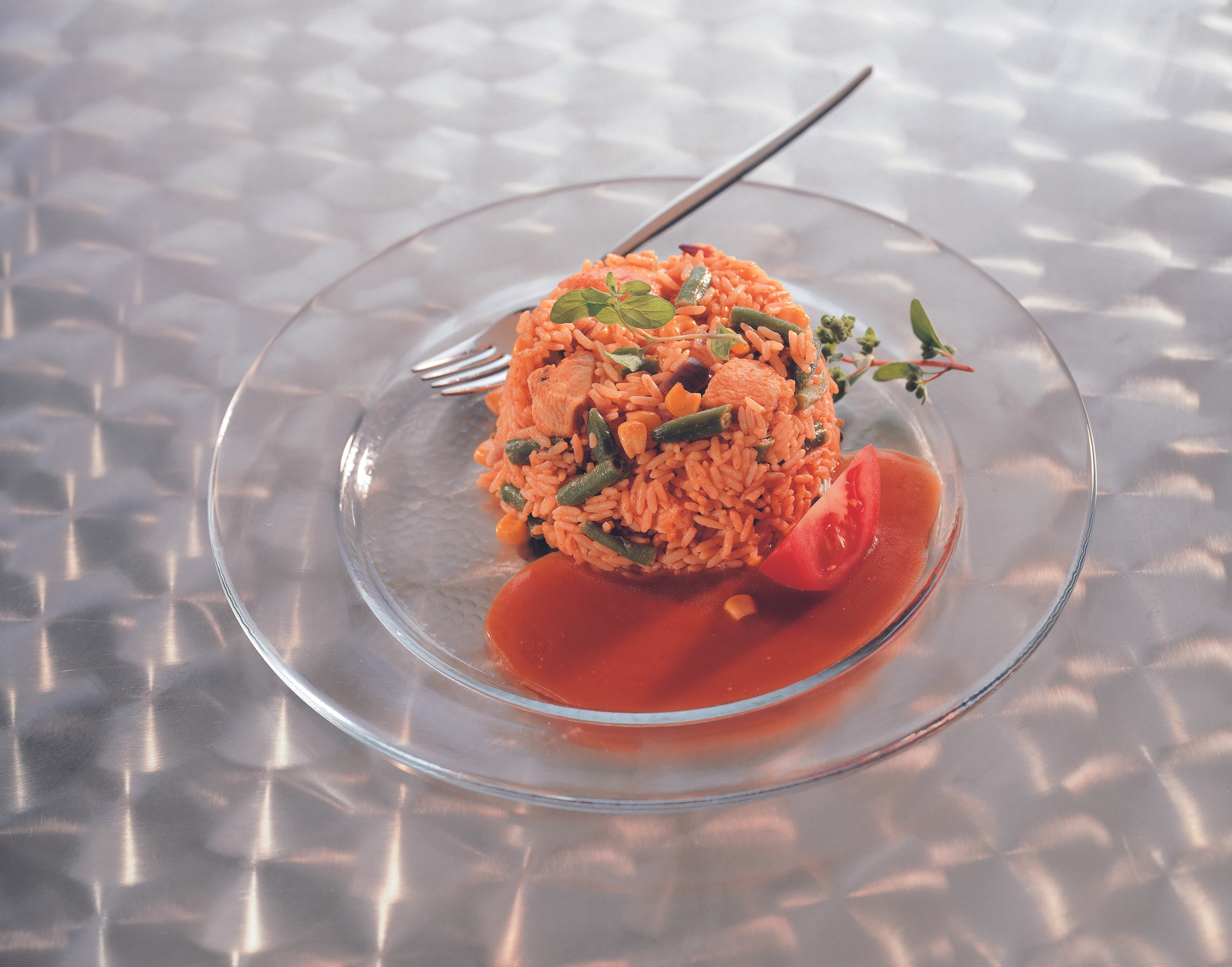 Hühner-Reisfleisch mit Senfsauce