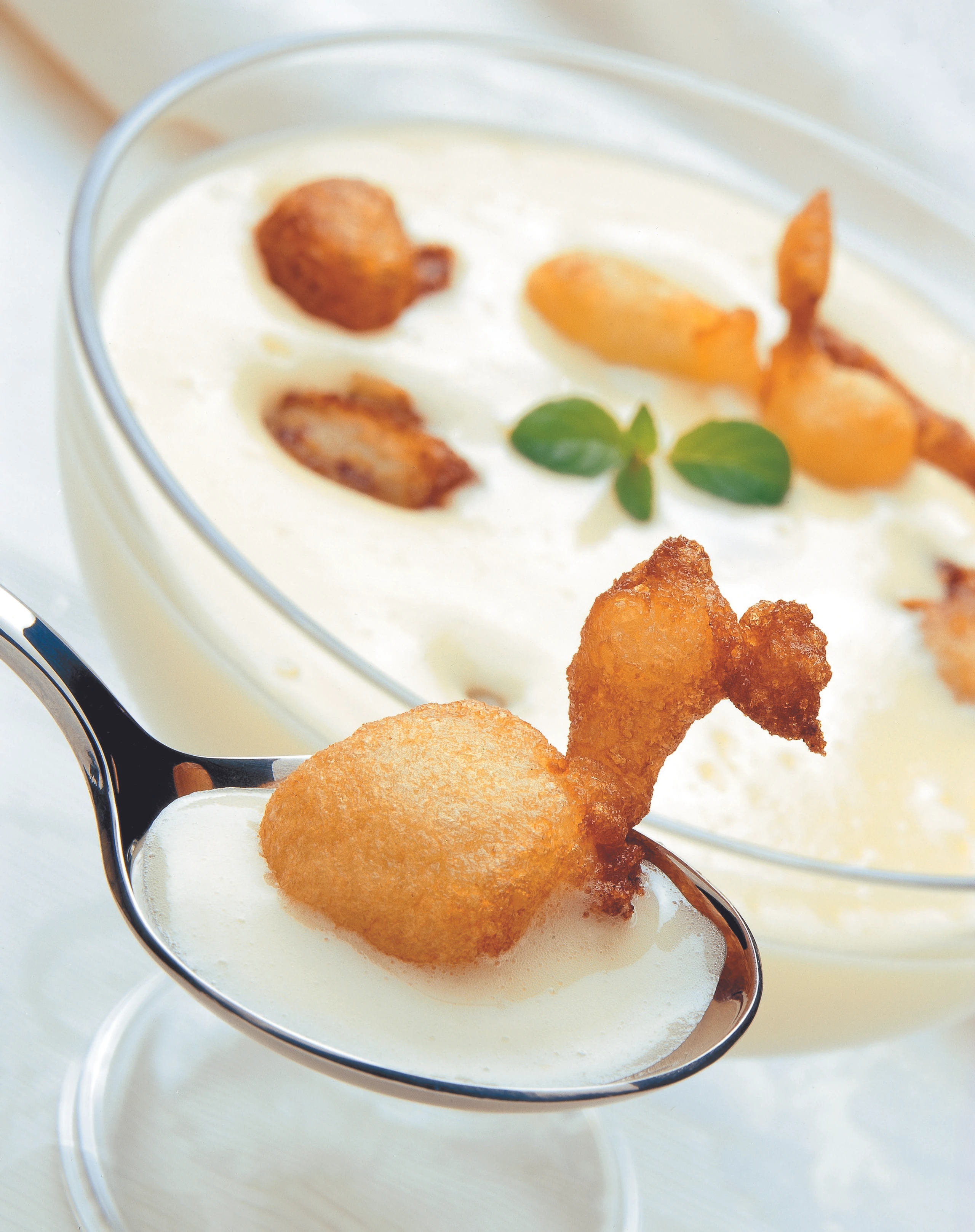 Zabaione mit gebackenen Trauben