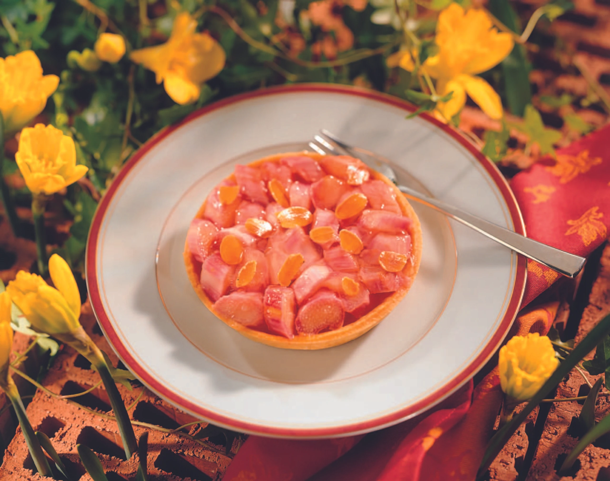 Rhabarber-Tartelettes mit Topfenfülle