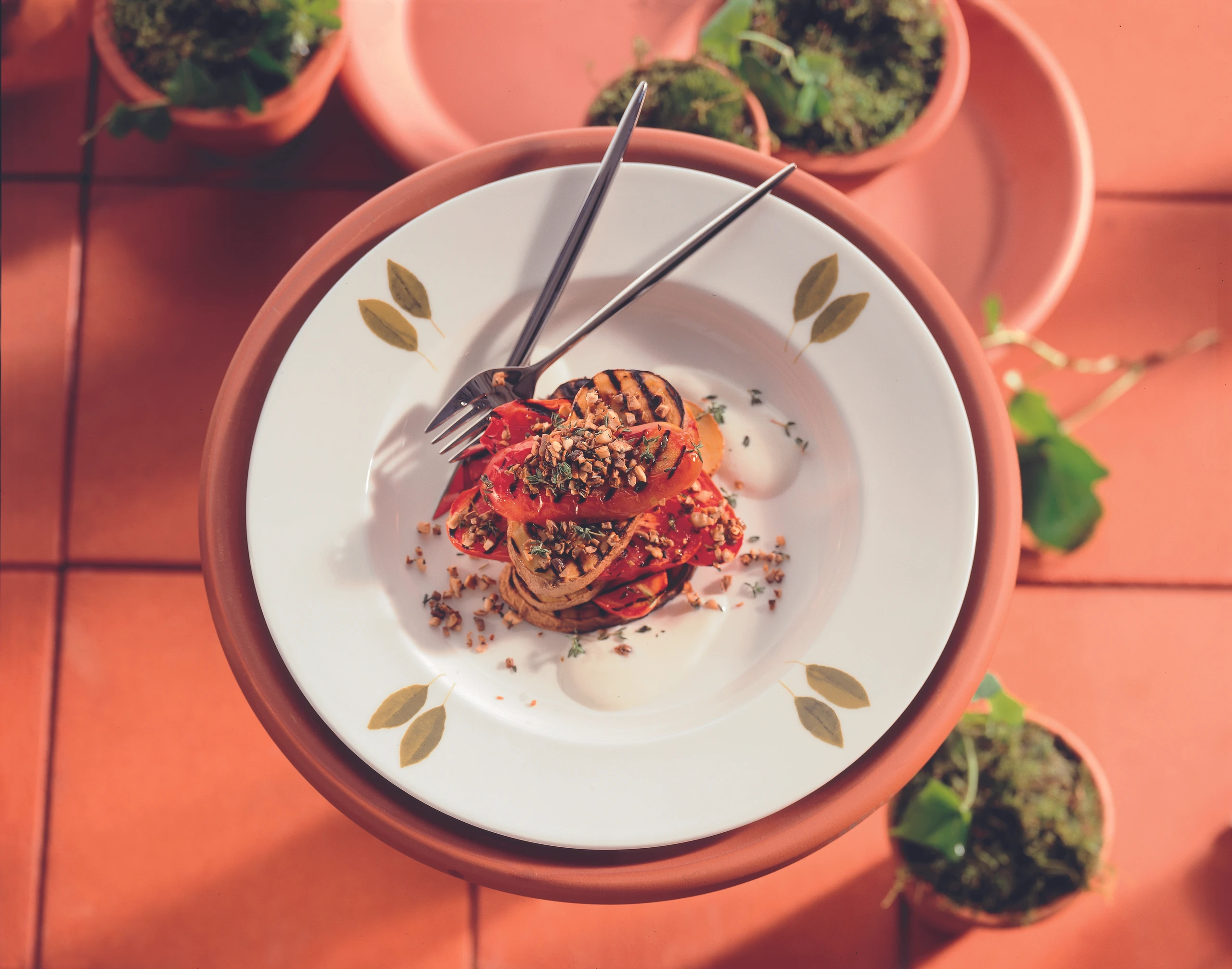 Erdäpfel-Paradeis-Gemüse mit Kräuterpilzen