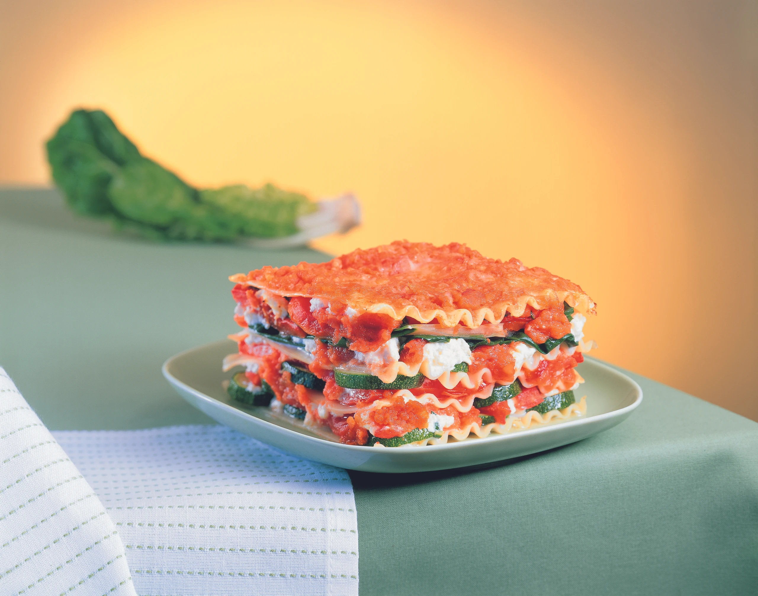 Lasagne mit Paprika, Zucchini und Mangold