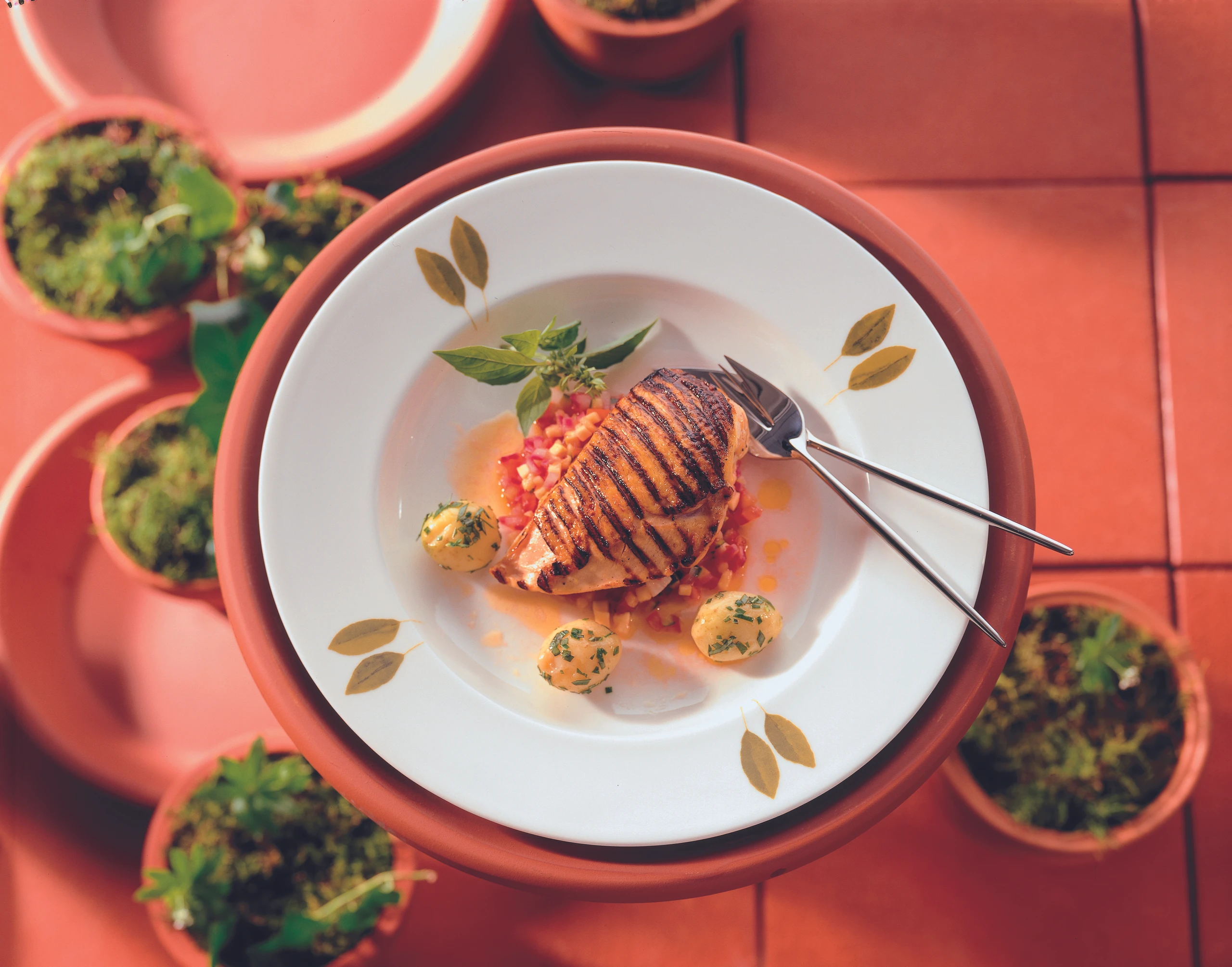 Gegrillte Hühnerbrust mit Gemüse-Vinaigrette