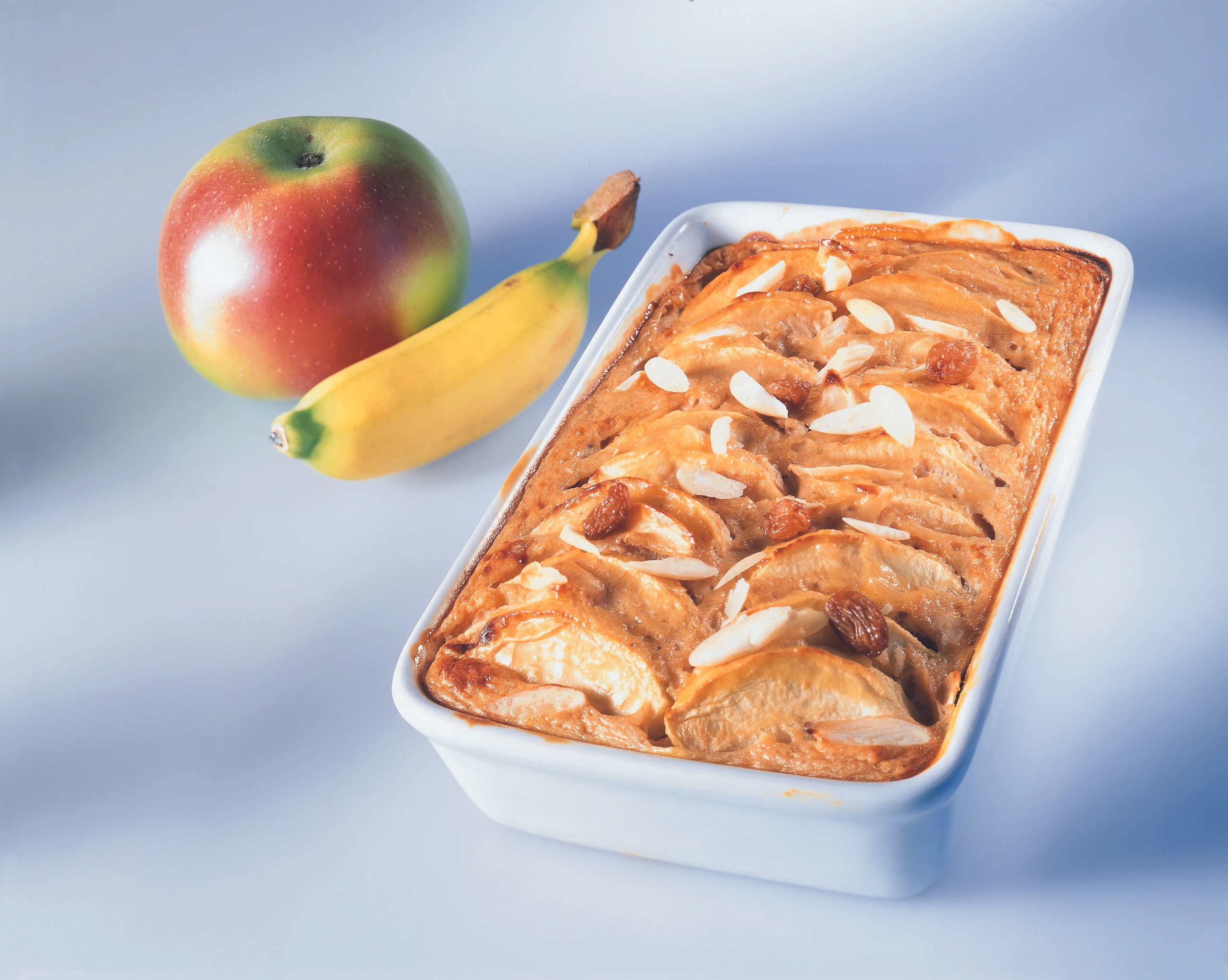 Apfel-Gratin mit Bananencreme