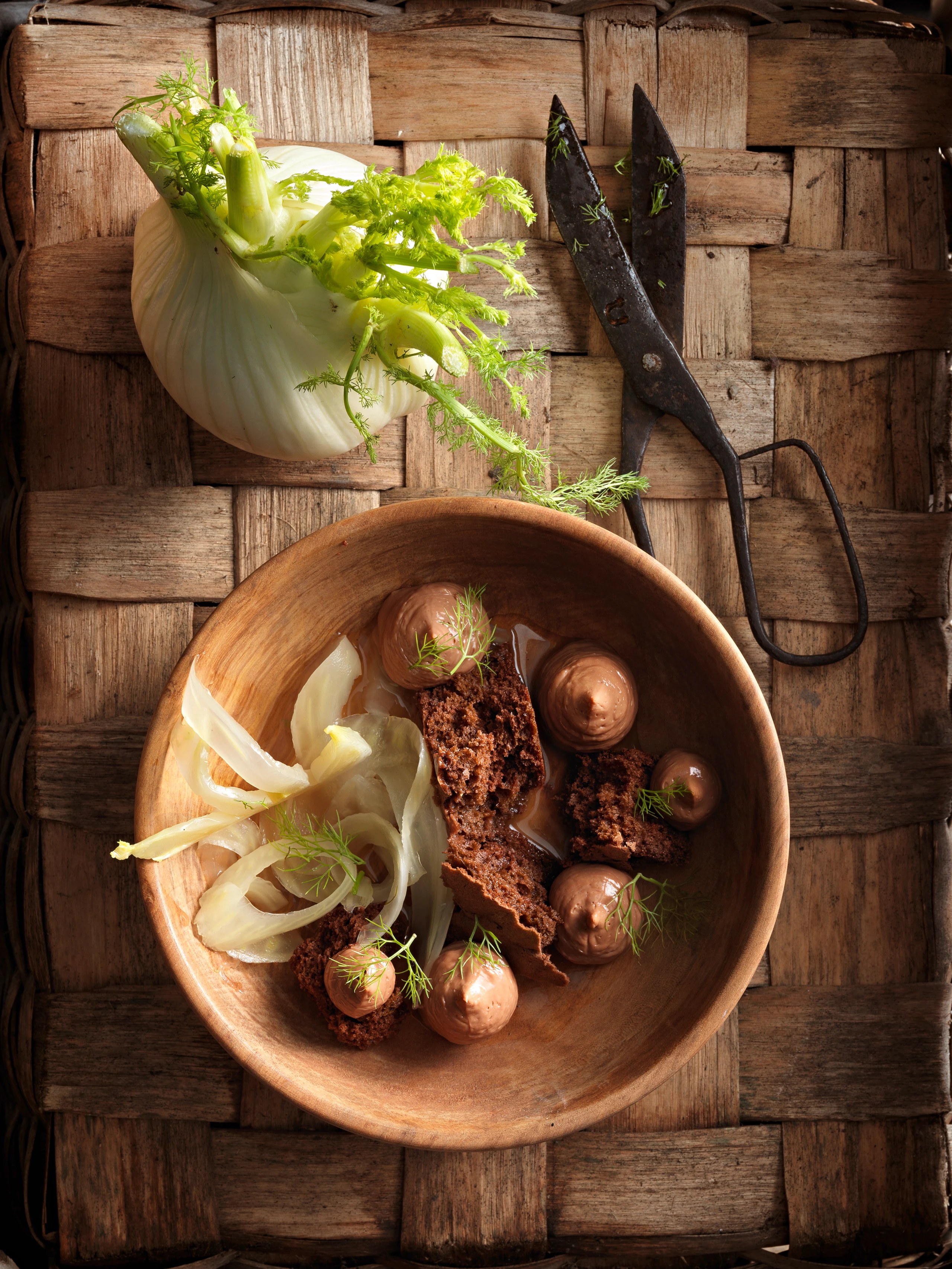 Fenchel-Schokoladedessert