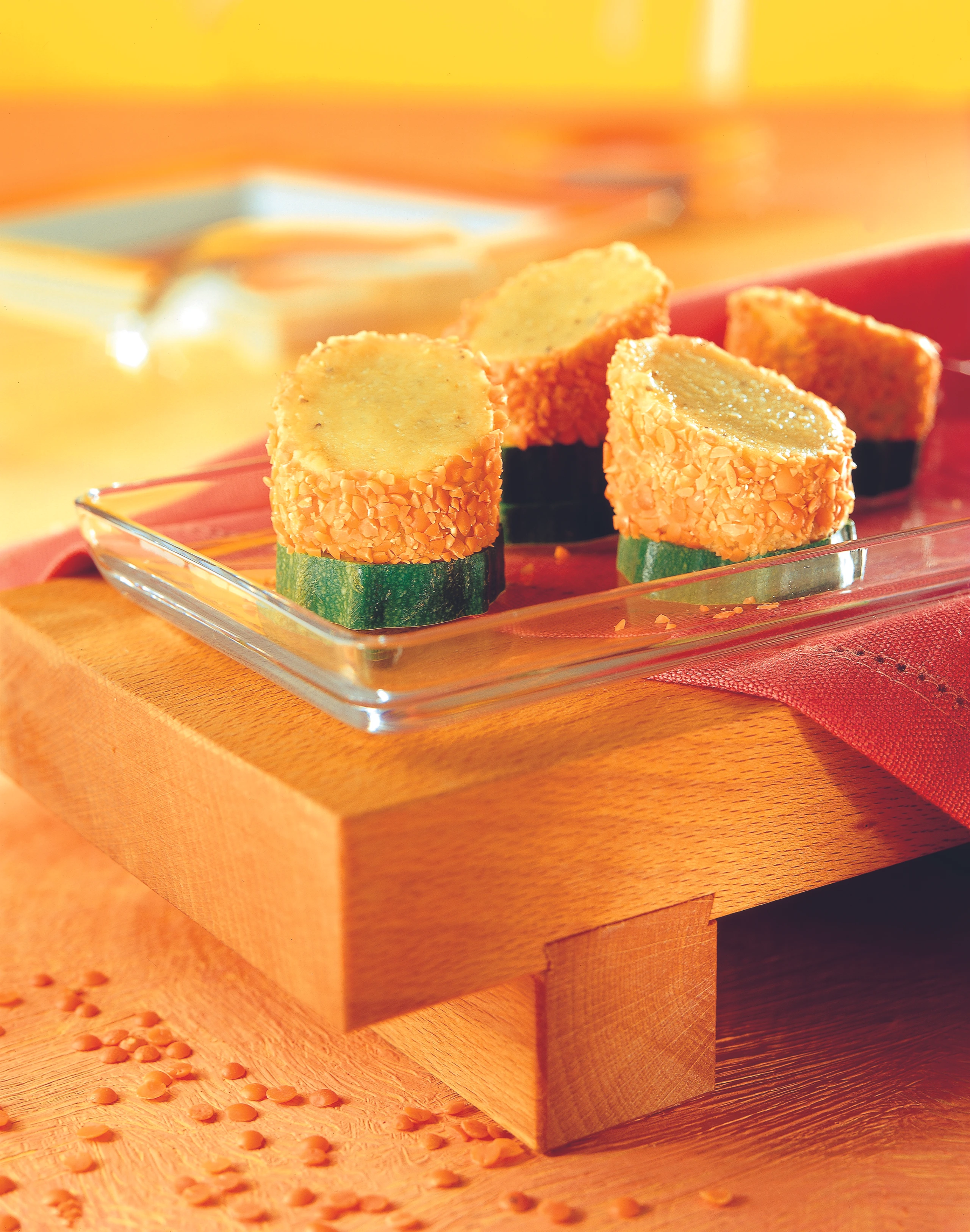 Fingerfood: Rouladenhäppchen aus roten Linsen