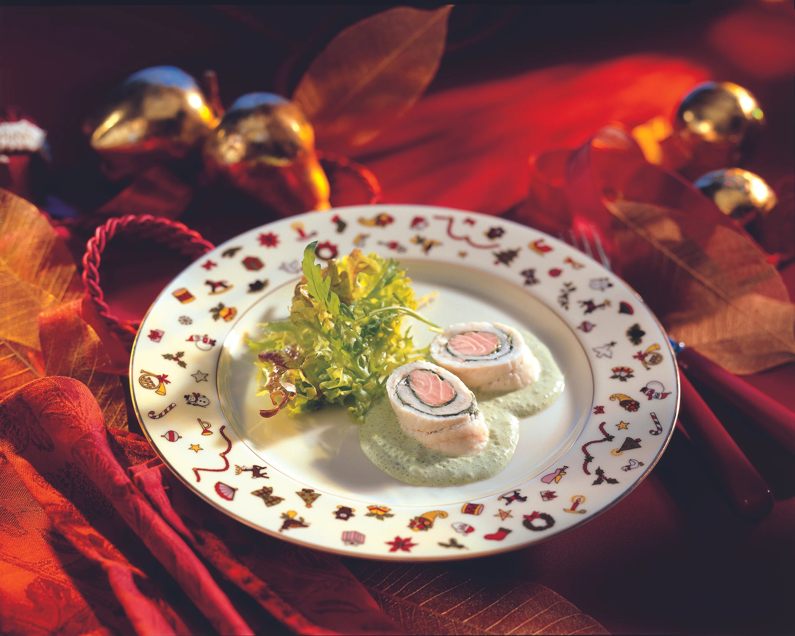 Fischröllchen mit Rucolasauce