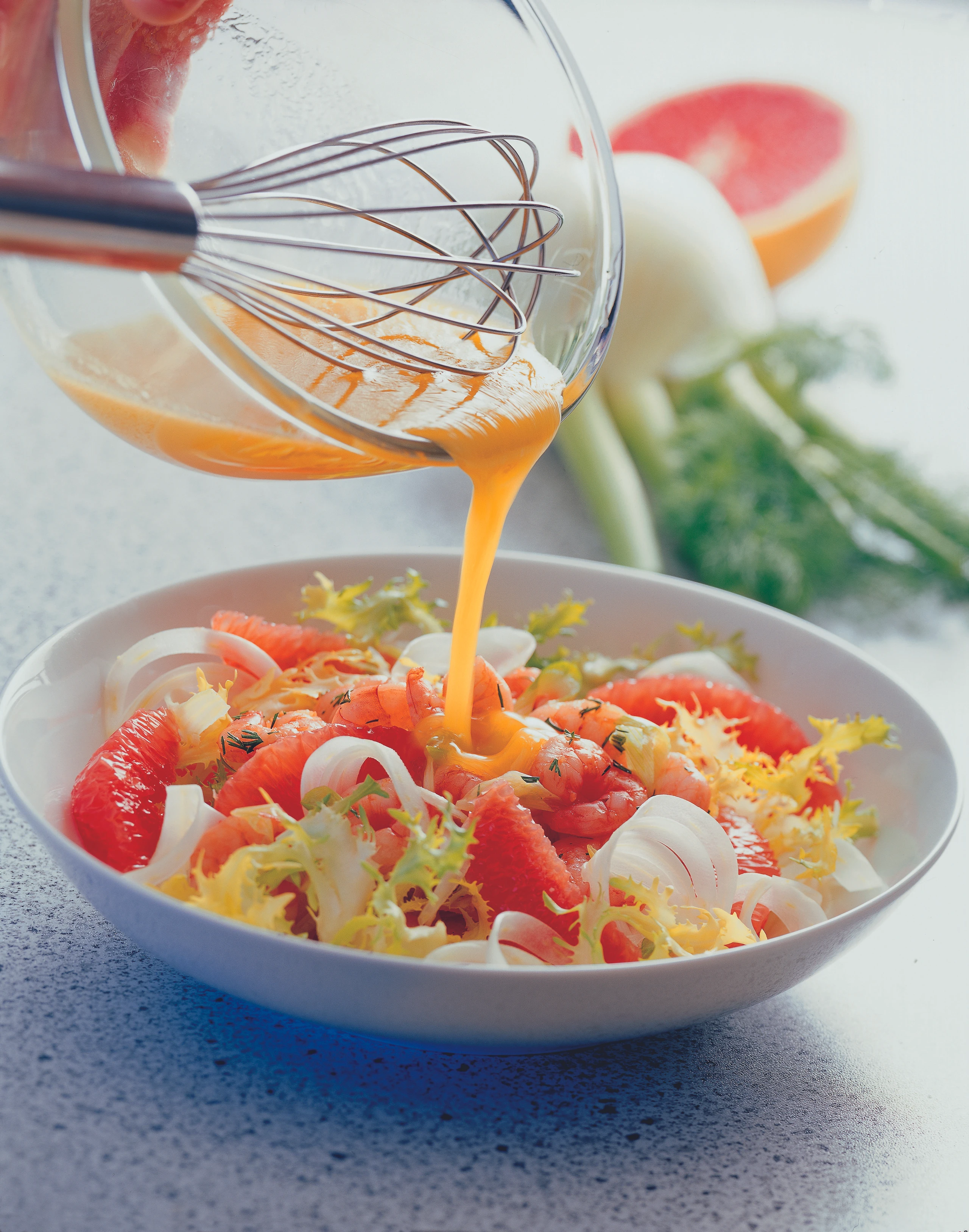 Fenchel-Grapefruitsalat mit Shrimps