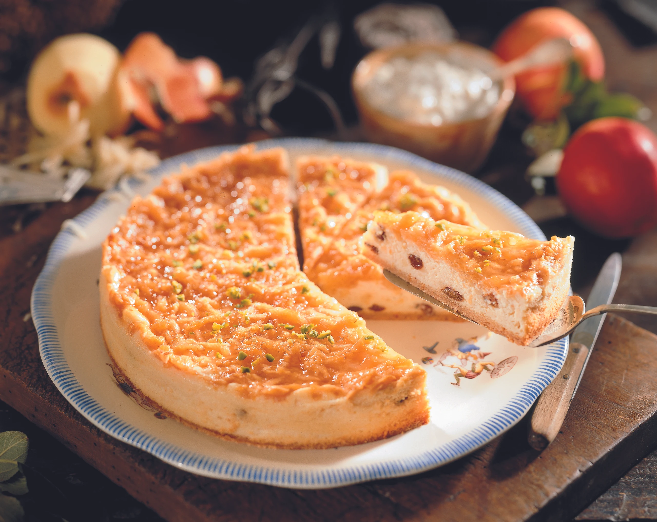 Gebackene Apfel-Topfentorte