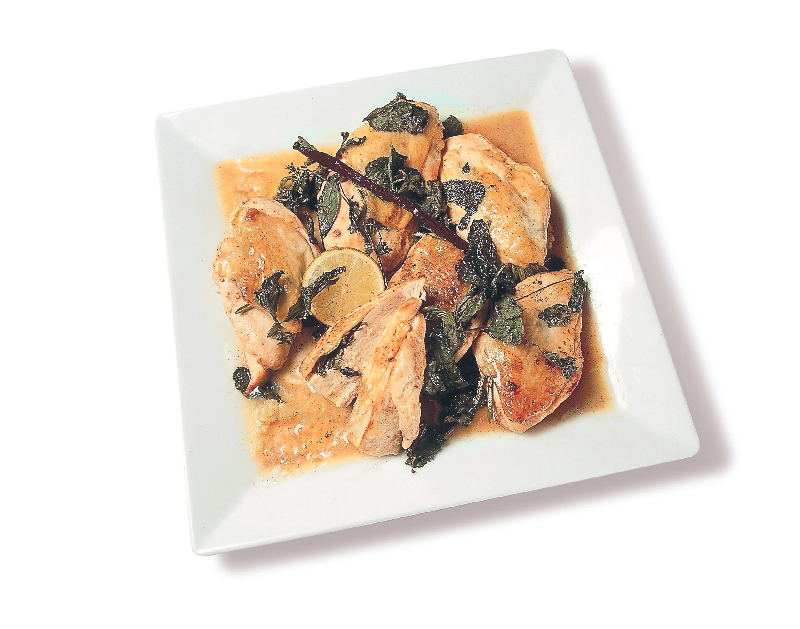 Hendlbrust mit Minze auf Vanille-Chicorée