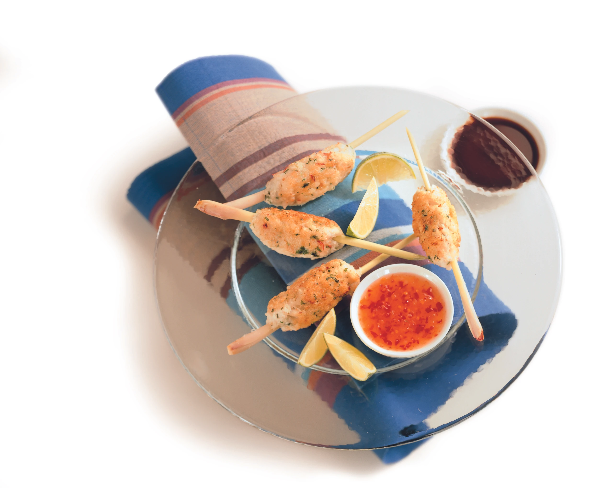 Garnelen-Fischspieße mit Thai-Chilisauce