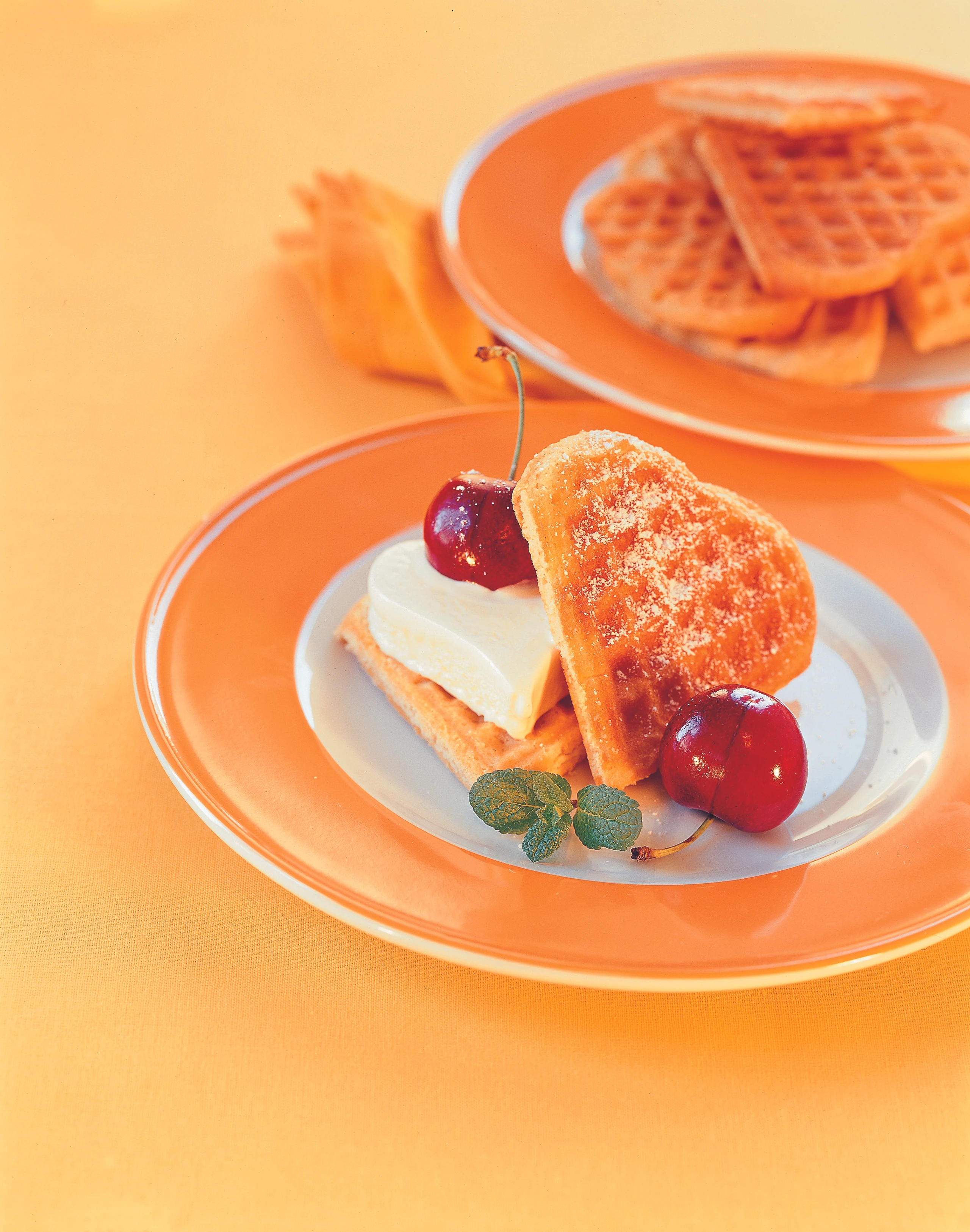 Waffeln mit braunem Zucker