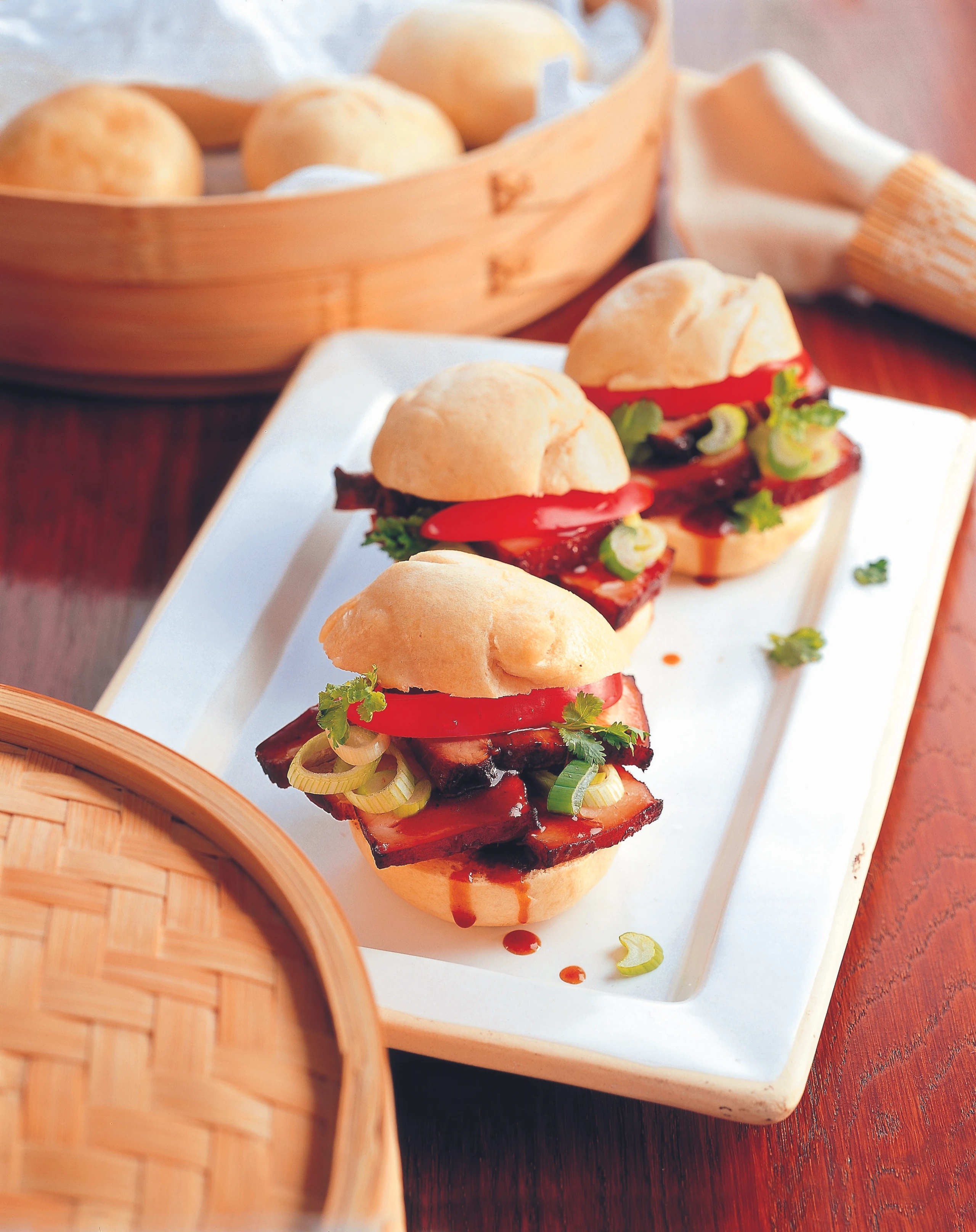 Mantou mit chinesischem Schweinebraten