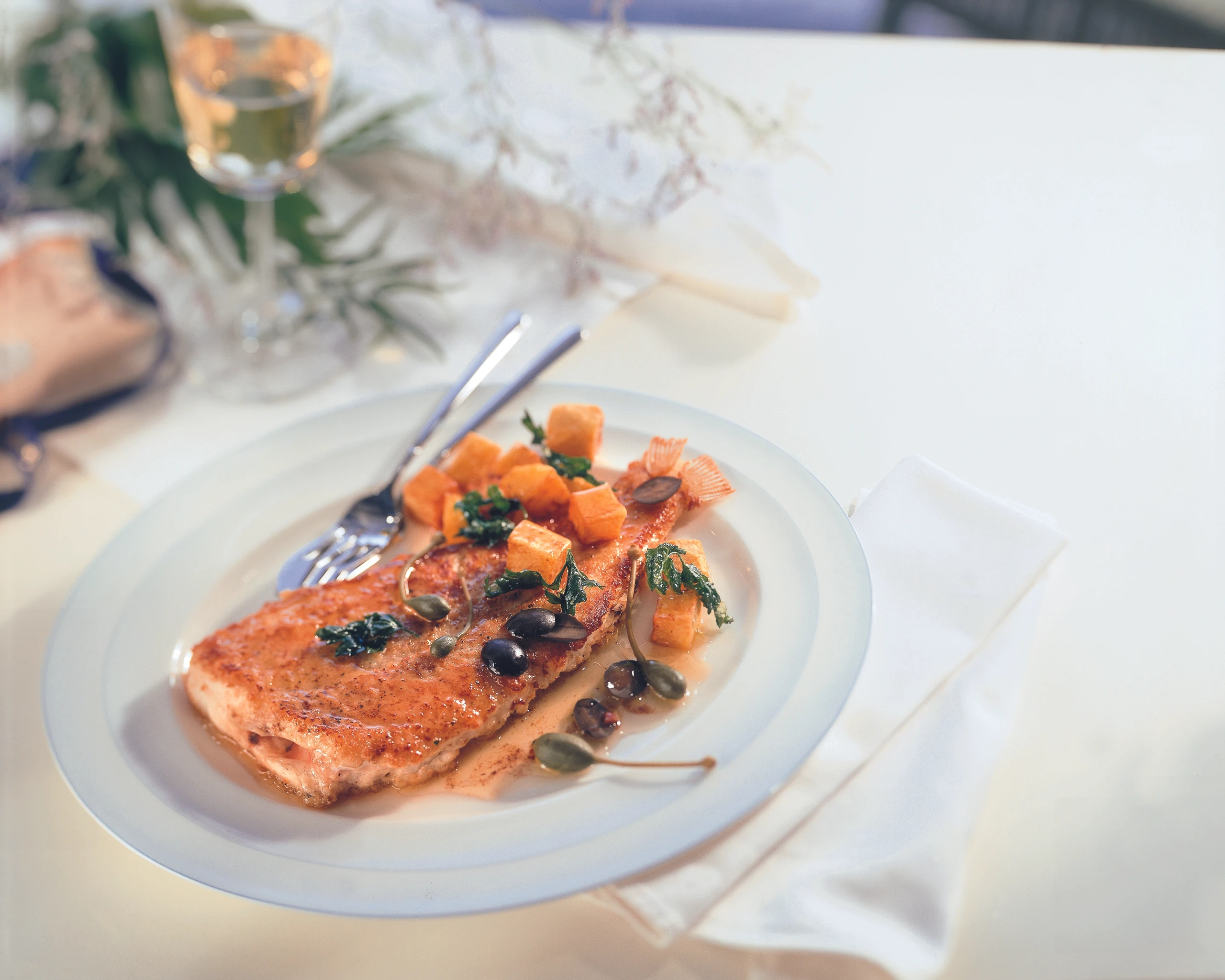 Rotzunge mit Oliven-Kapernbutter