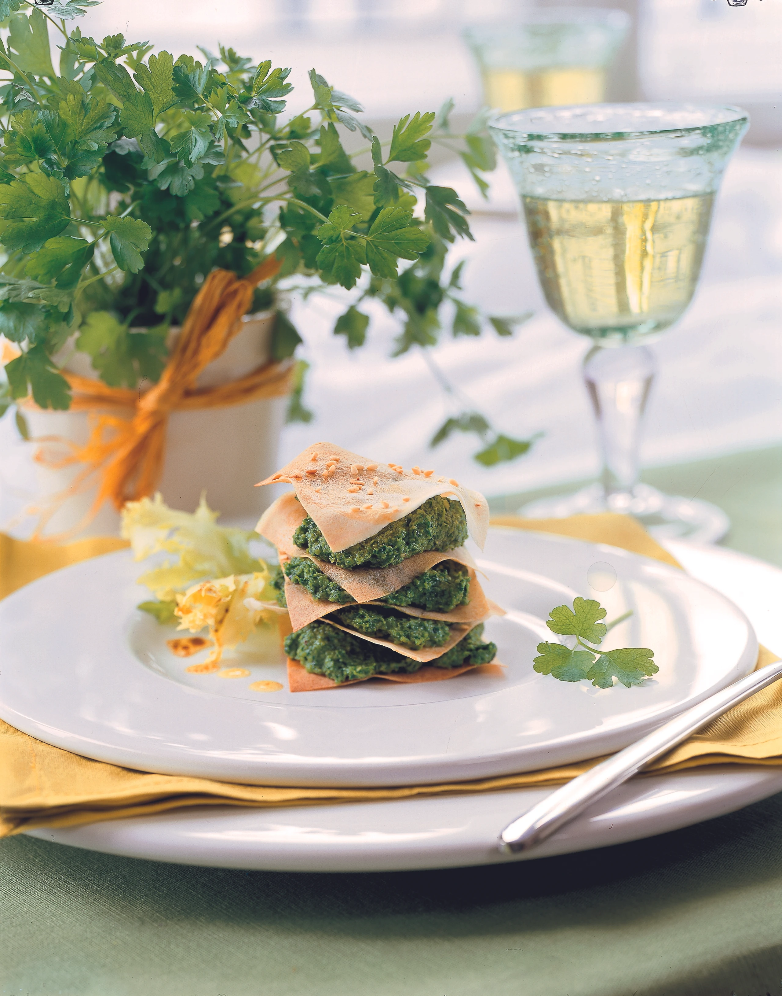 Petersil-Schafkäse-Türmchen