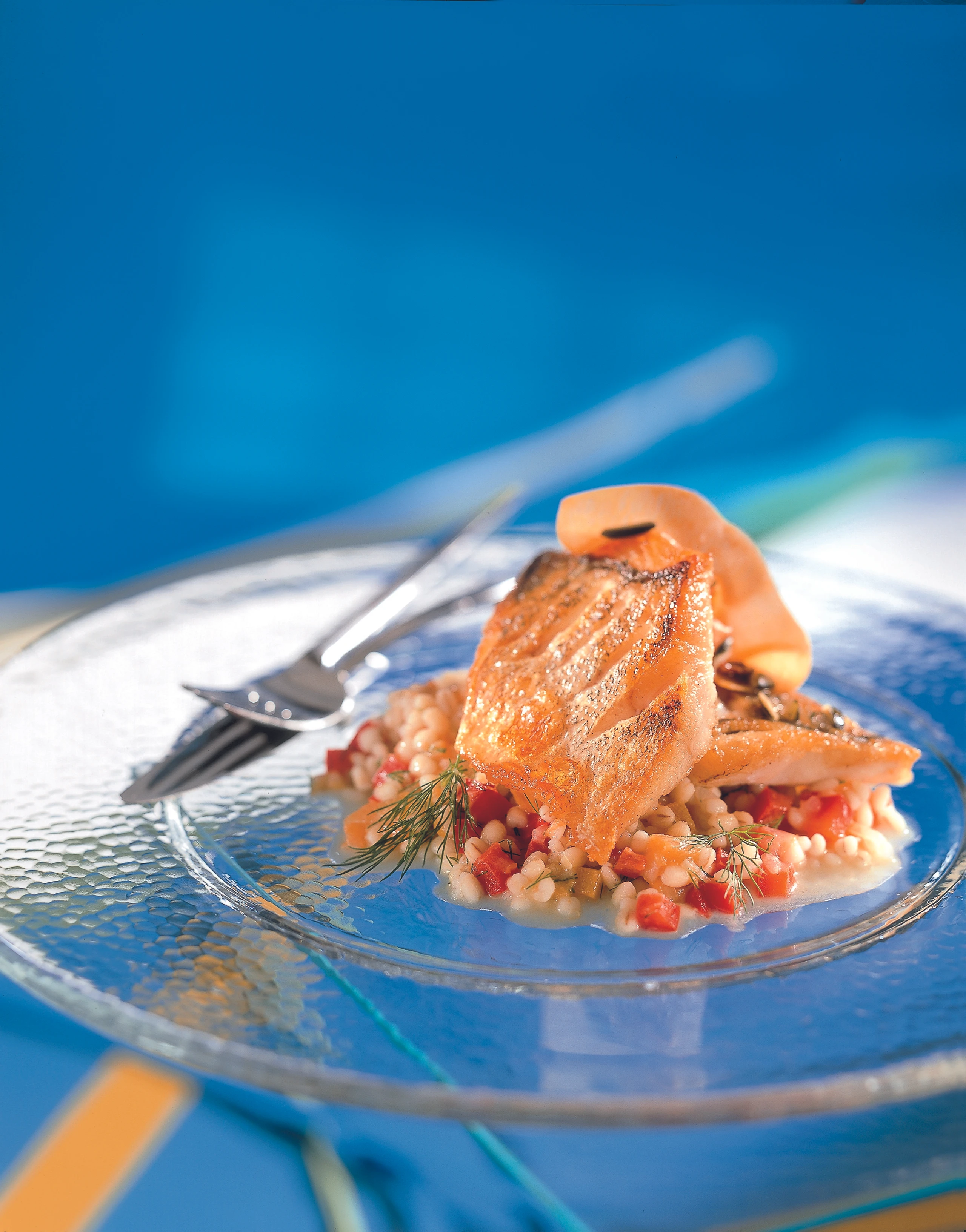 Zanderfilet auf Kürbis-Gerstenragout