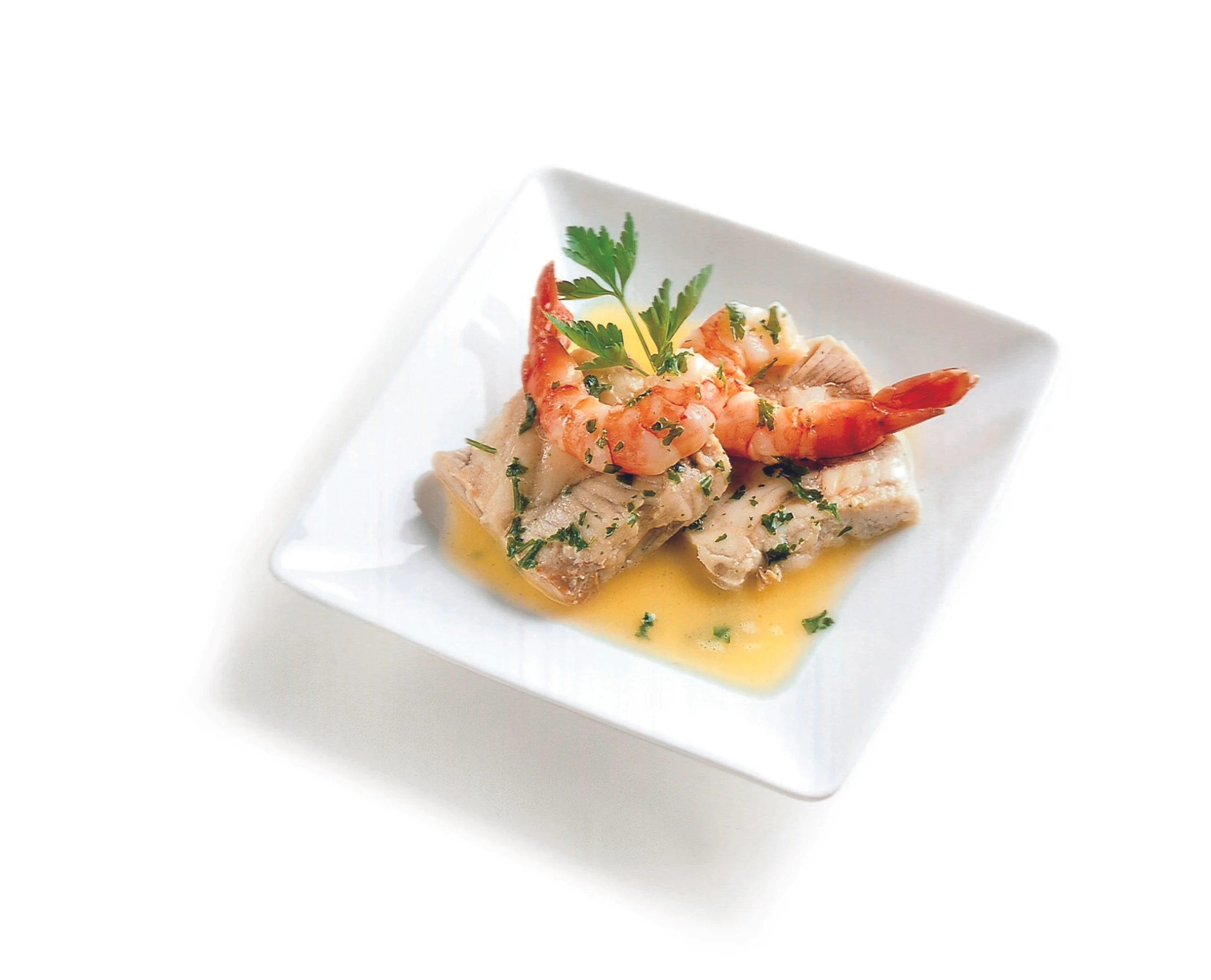 Seelachsfilet mit Garnelen