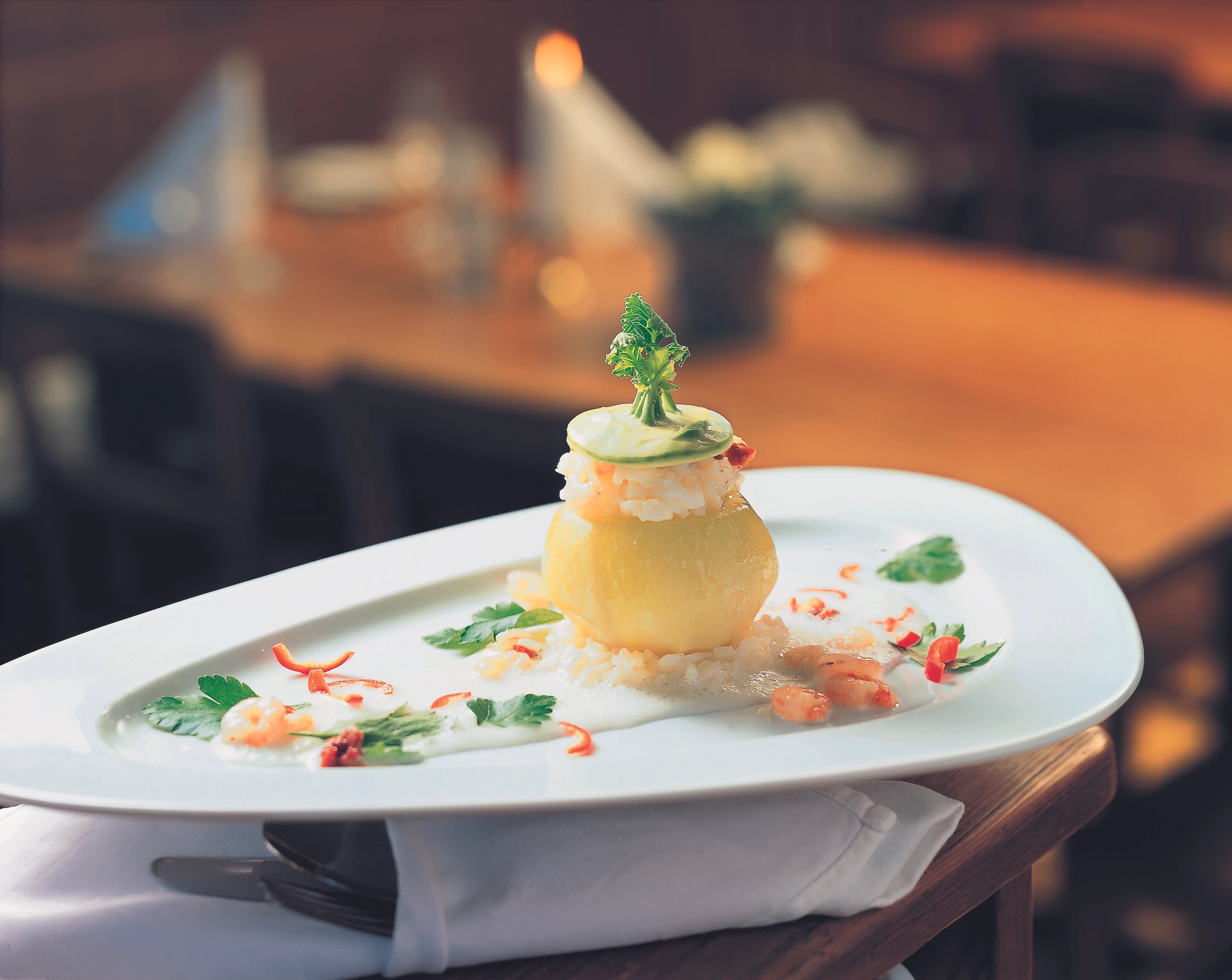 Kohlrabi gefüllt mit Garnelenrisotto