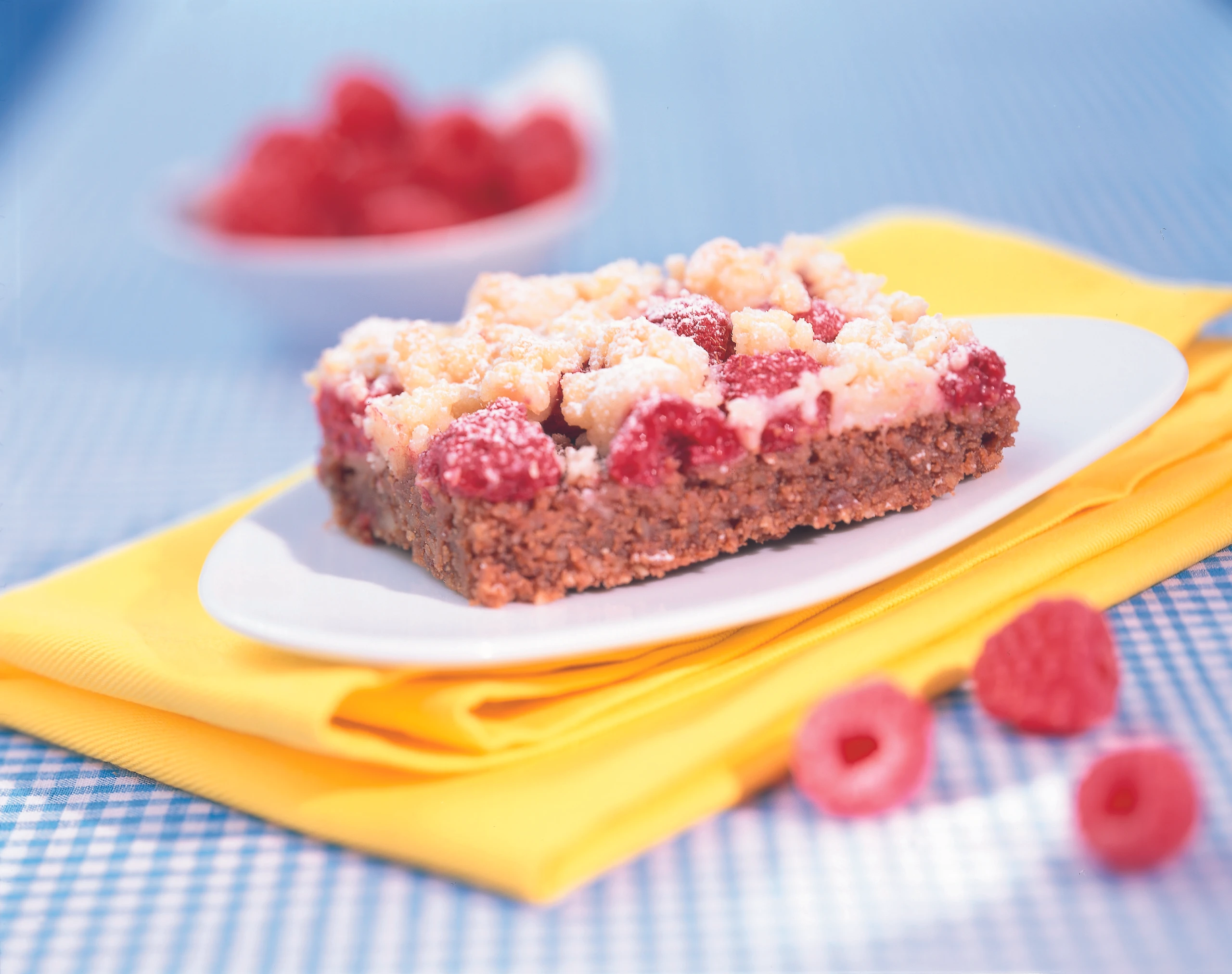 Schokoladiger Himbeer-Streuselkuchen