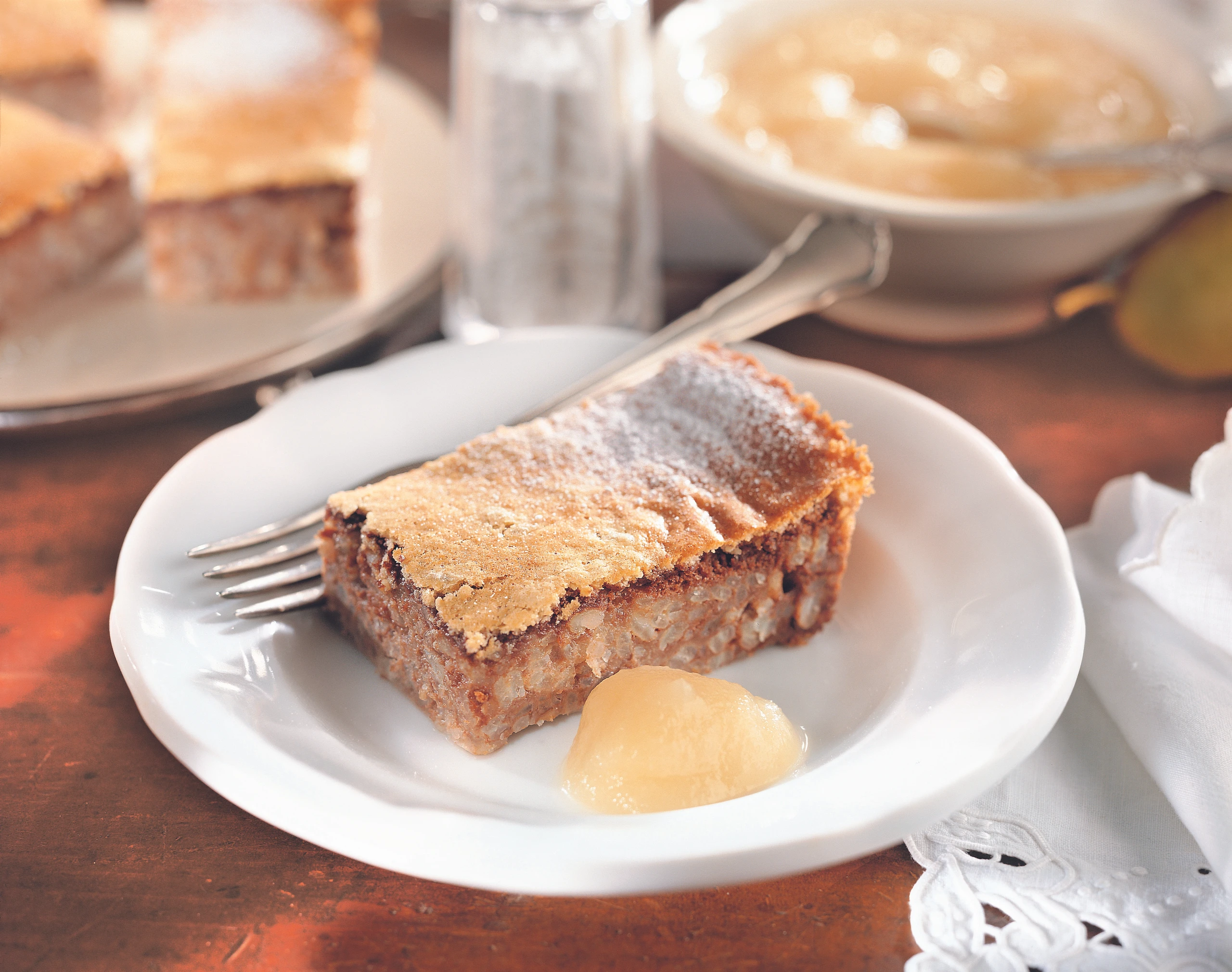 Marmorierter Reisauflauf