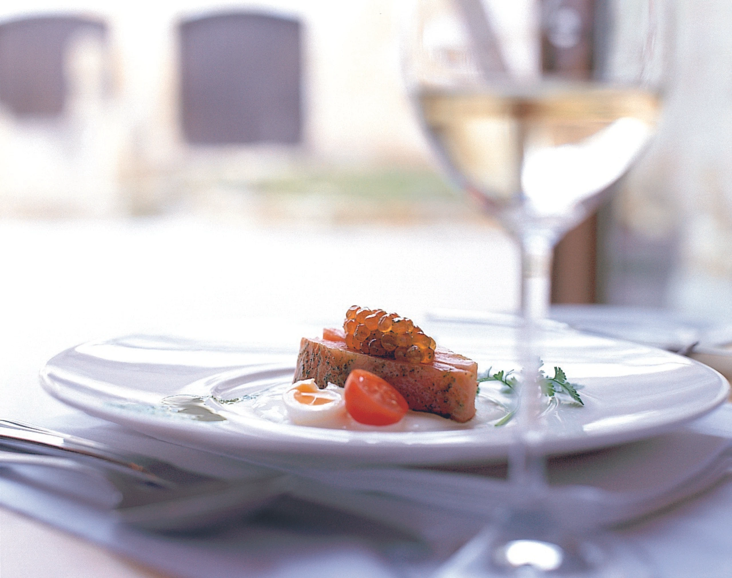 Marinierte Lachsforelle mit Limetten-Rahm