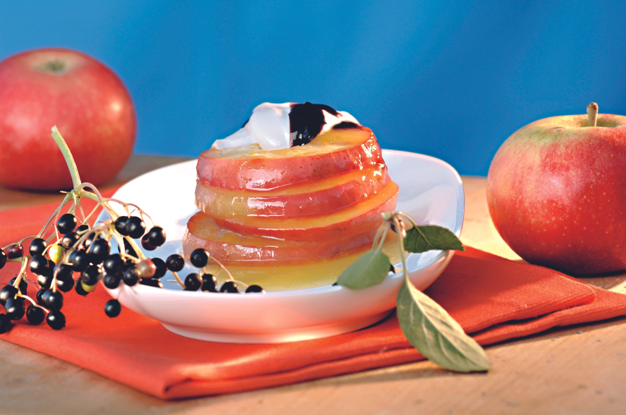 Apfelringe mit Hollercreme