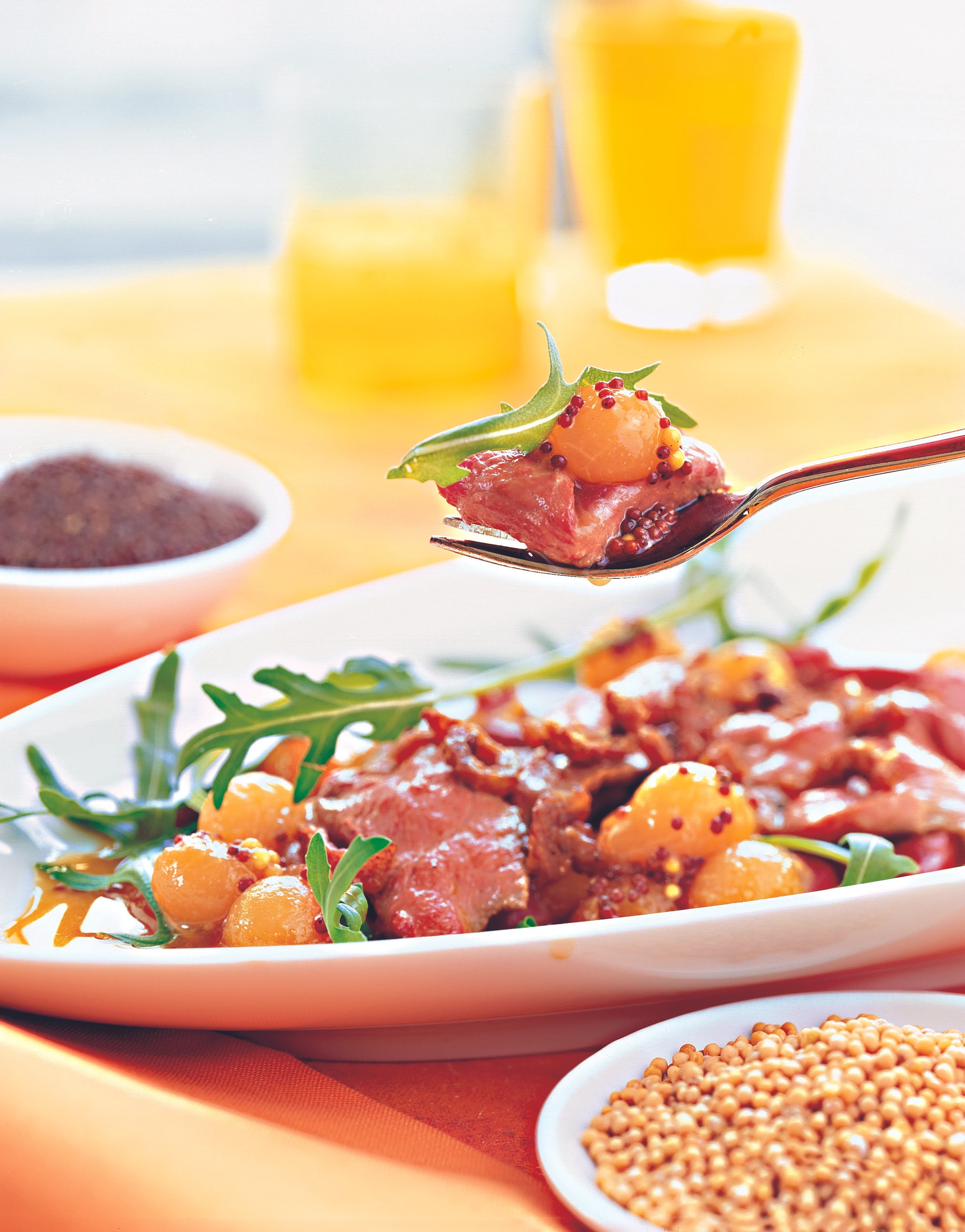 Entenbrust auf marinierter Melone