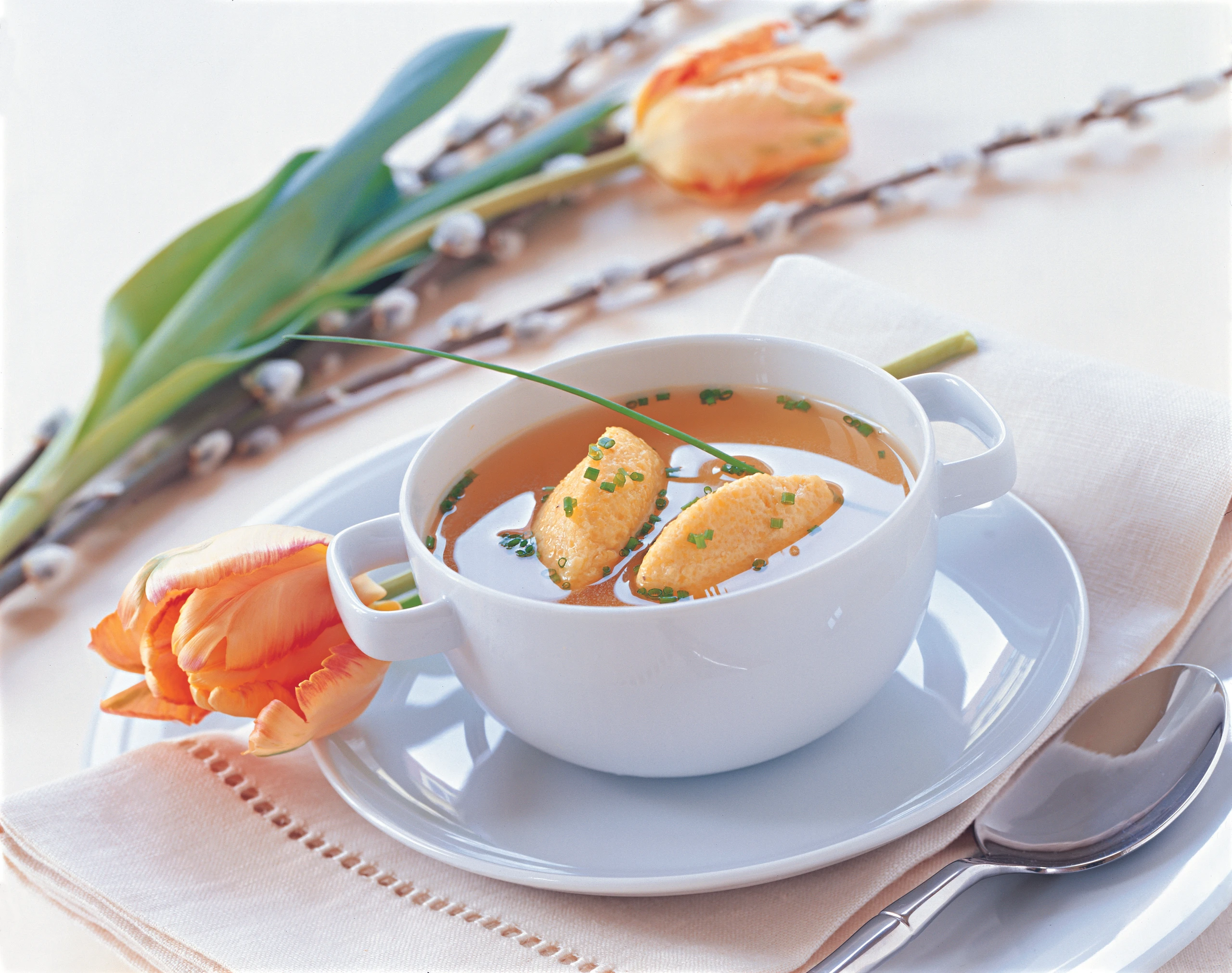 Gemüsesuppe mit Polentanockerln