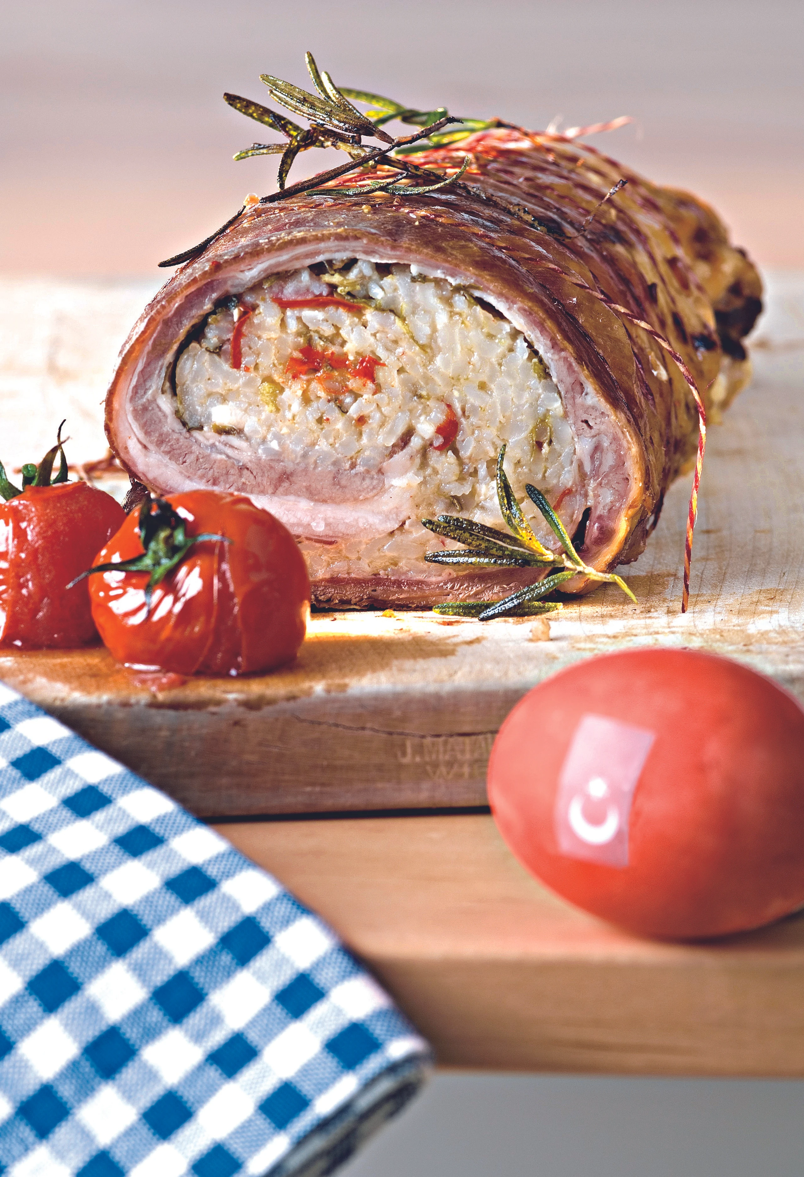 Gebratene Lammbrust mit Reisfülle