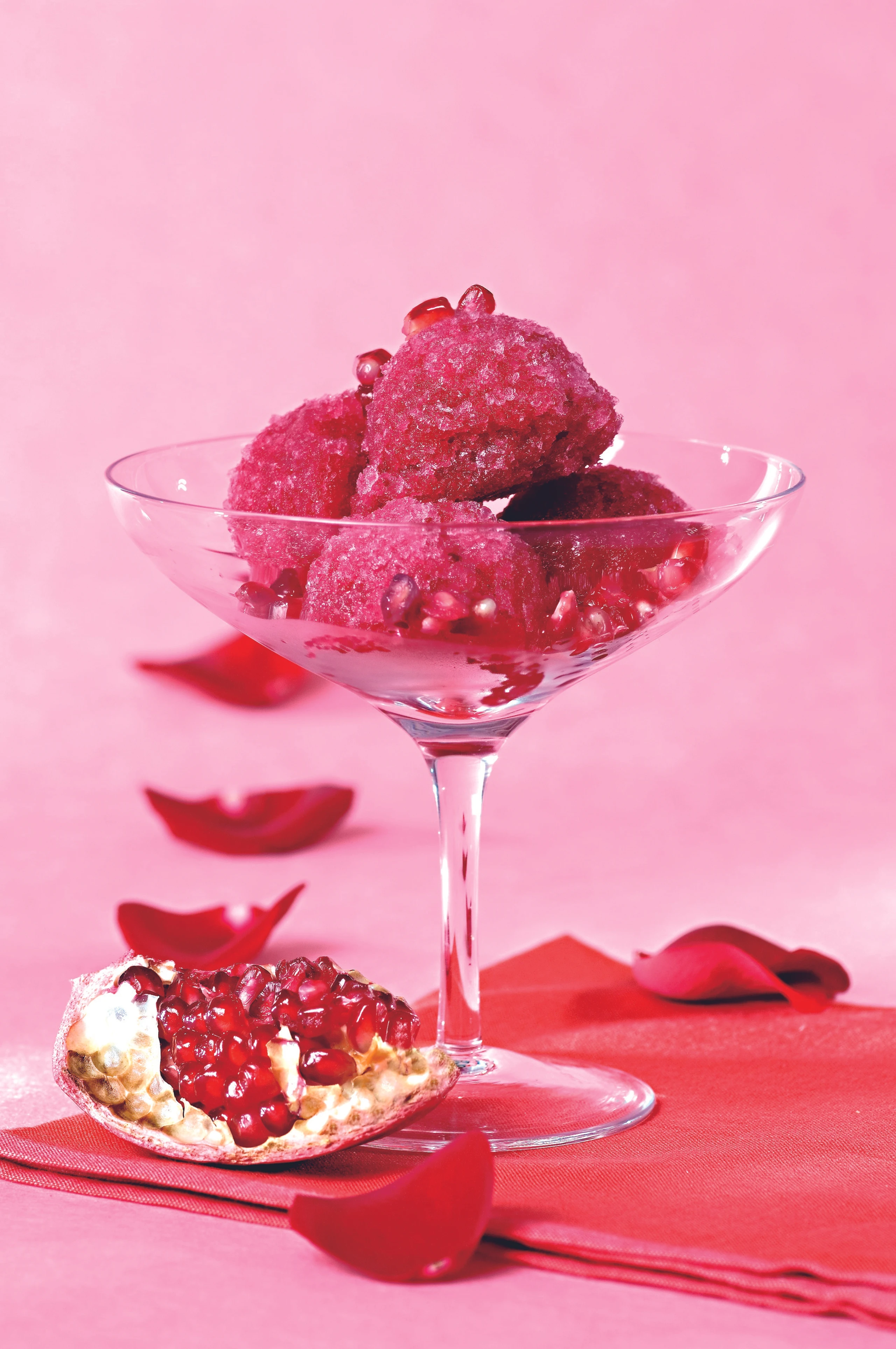 Granatapfel-Rosen-Sorbet