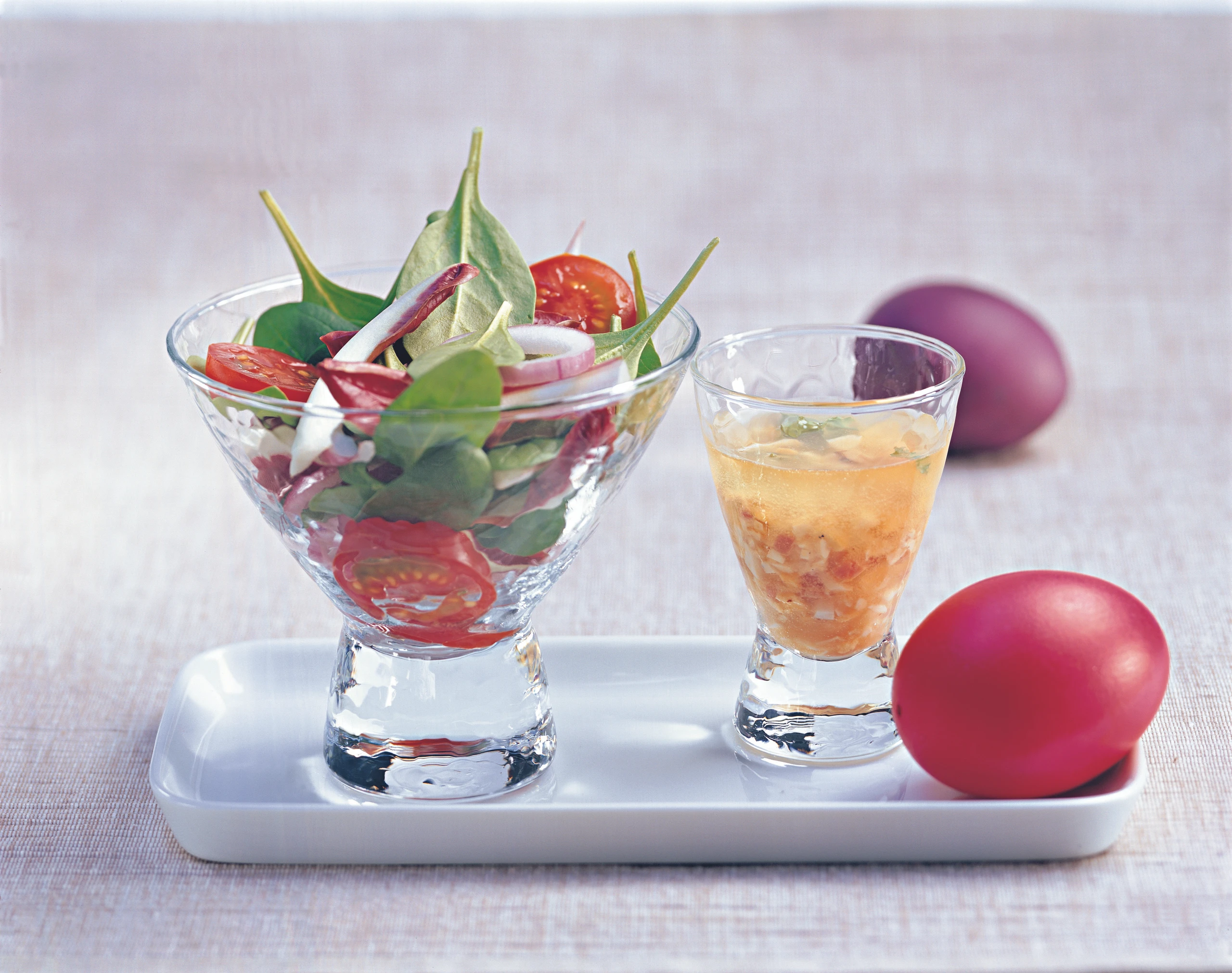 Spinatsalat mit Speck-Ei-Dressing