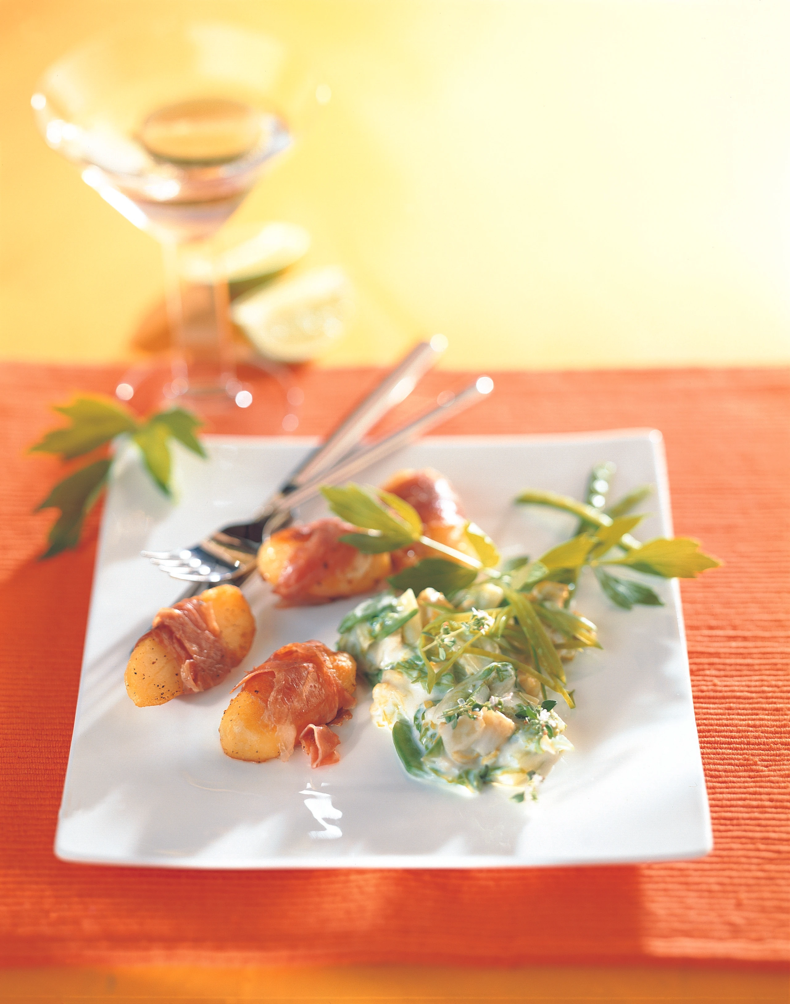 Heurige in Prosciutto-Hülle mit Kochsalat