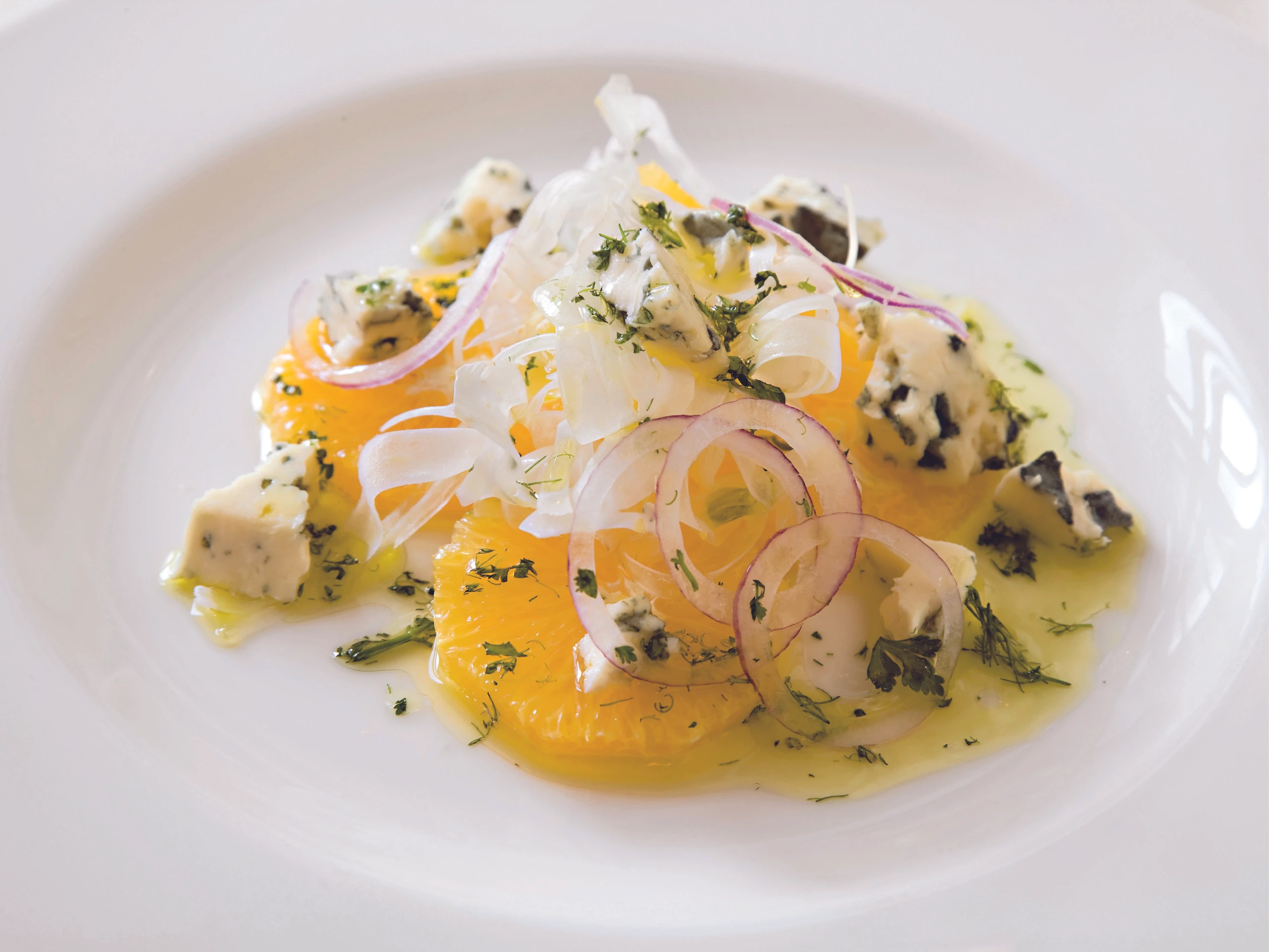 Fenchel-Orangensalat mit Blauschimmelkäse