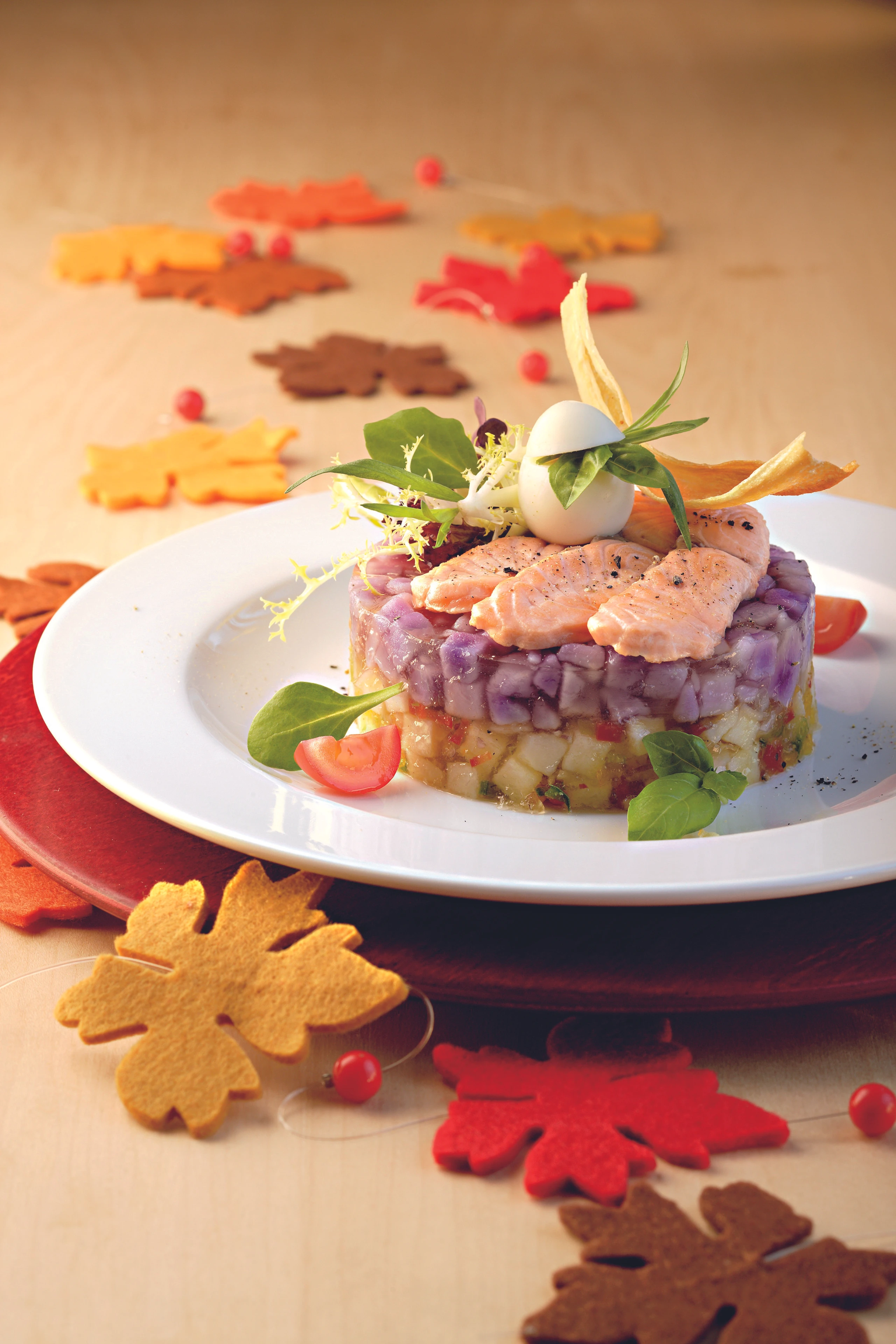 Erdäpfelsülzchen mit Lachs