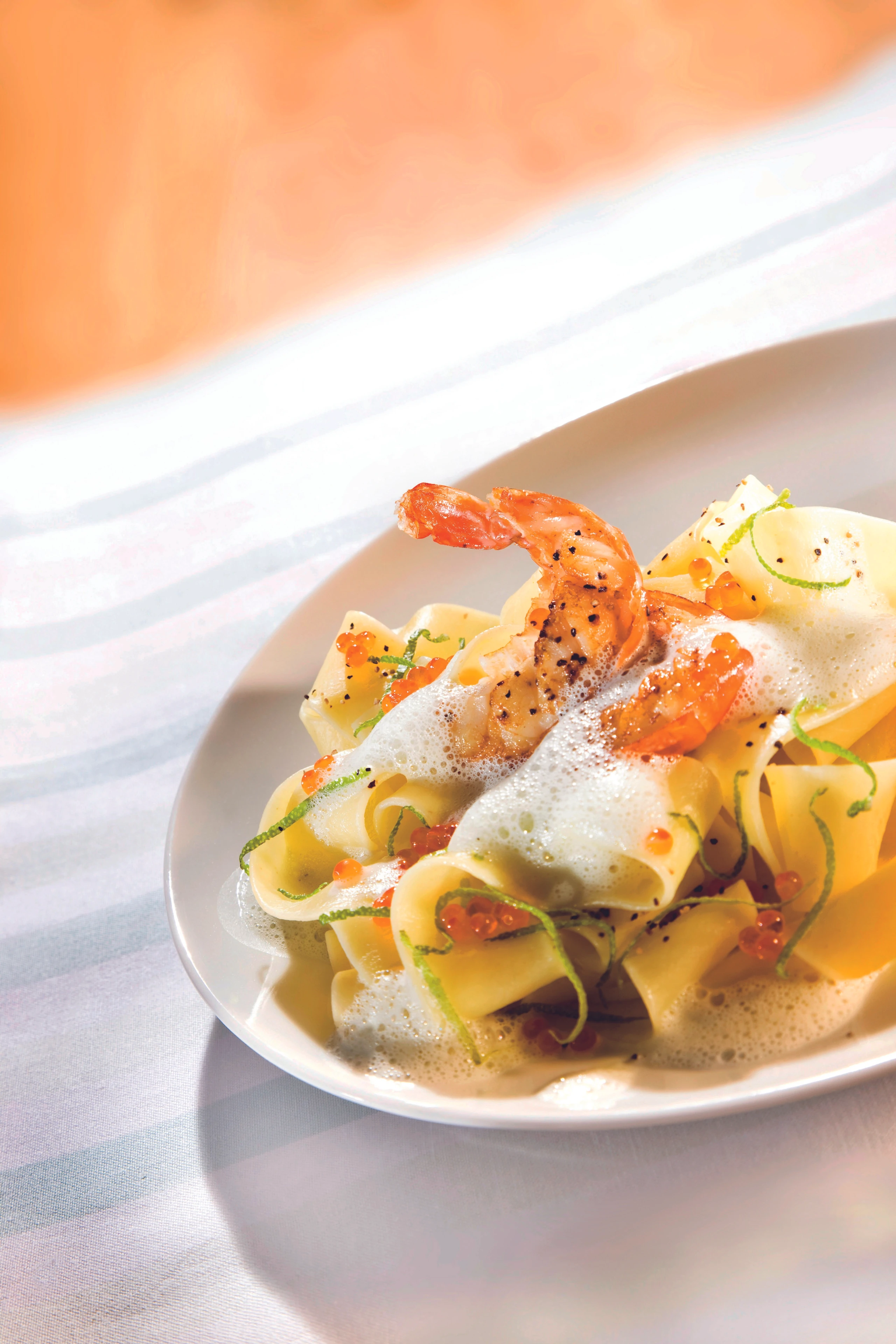 Pappardelle mit Garnelen