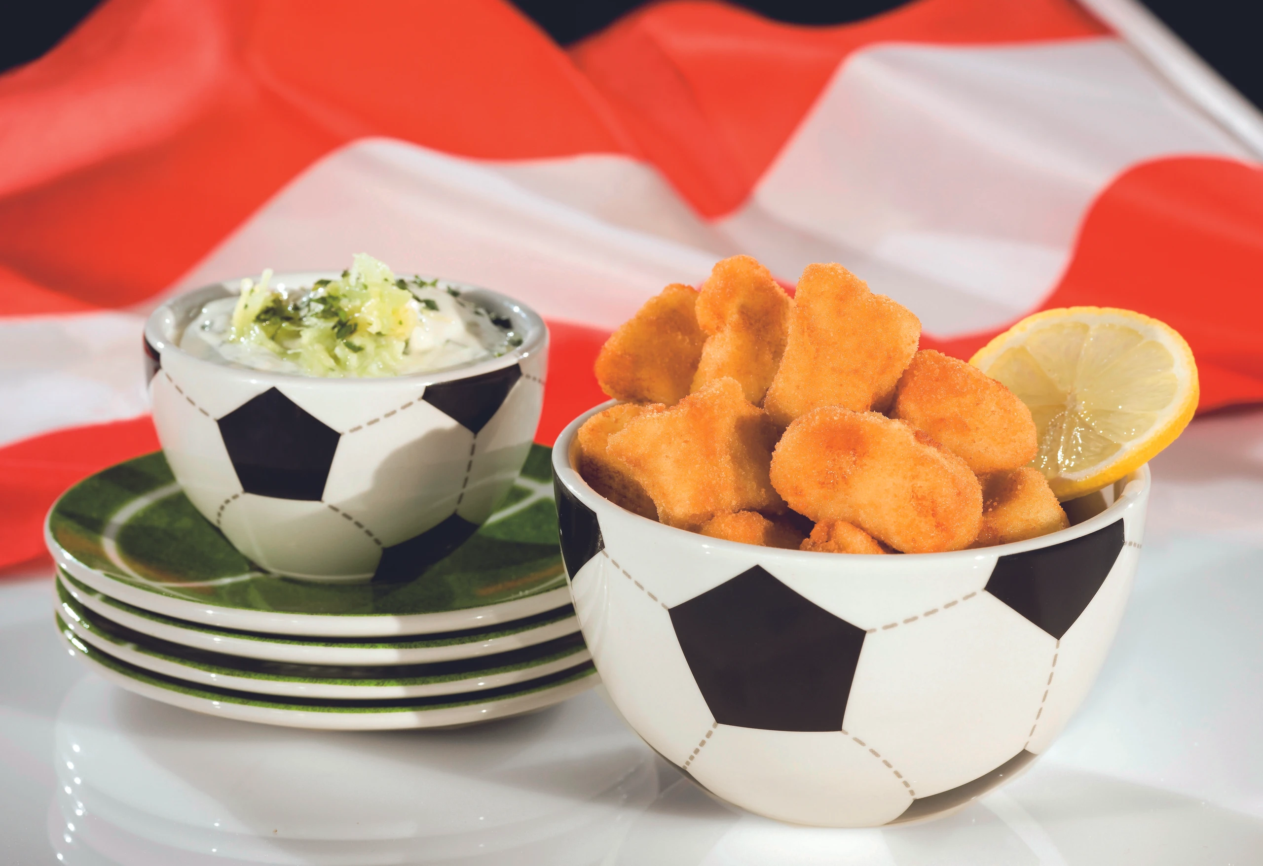 Fischnuggets mit Gurken-Ingwer-Dip