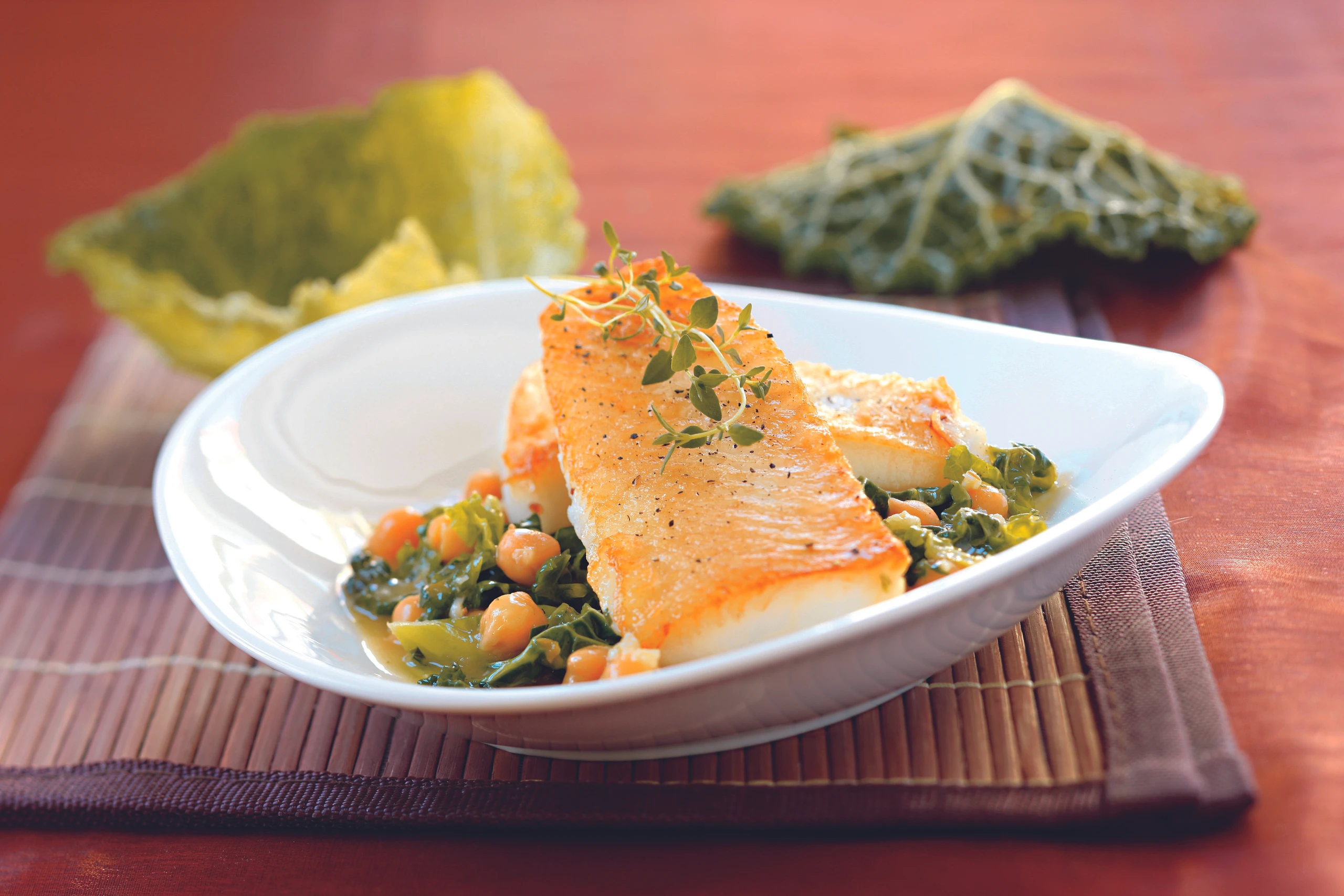 Heilbutt auf Kohlgemüse