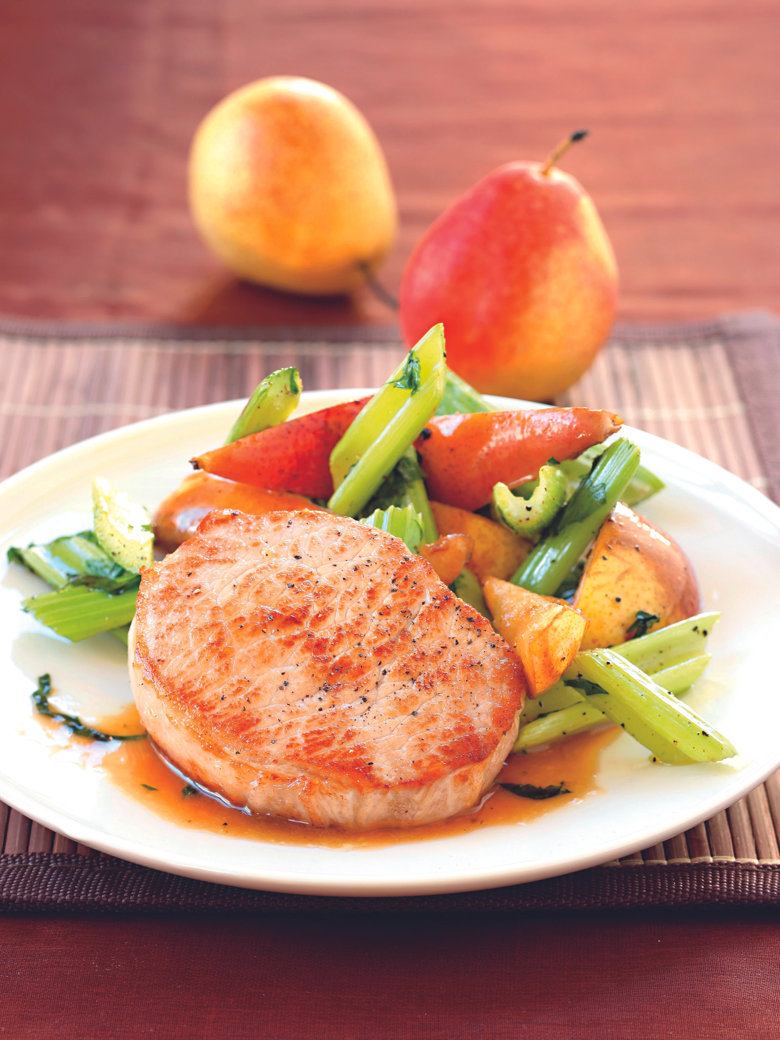 Schweins-Steak mit Birnen