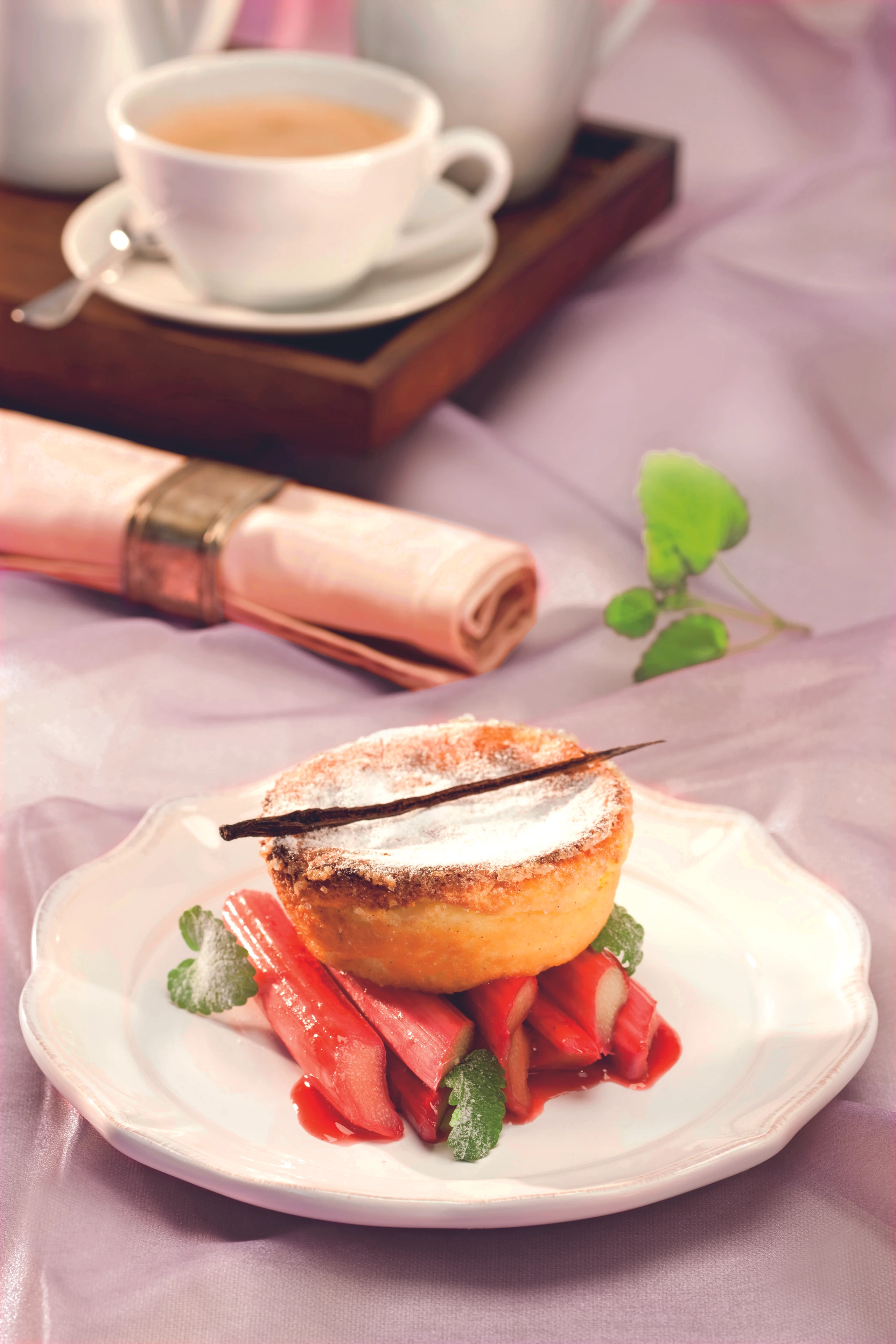 Topfenauflauf mit Rhabarber