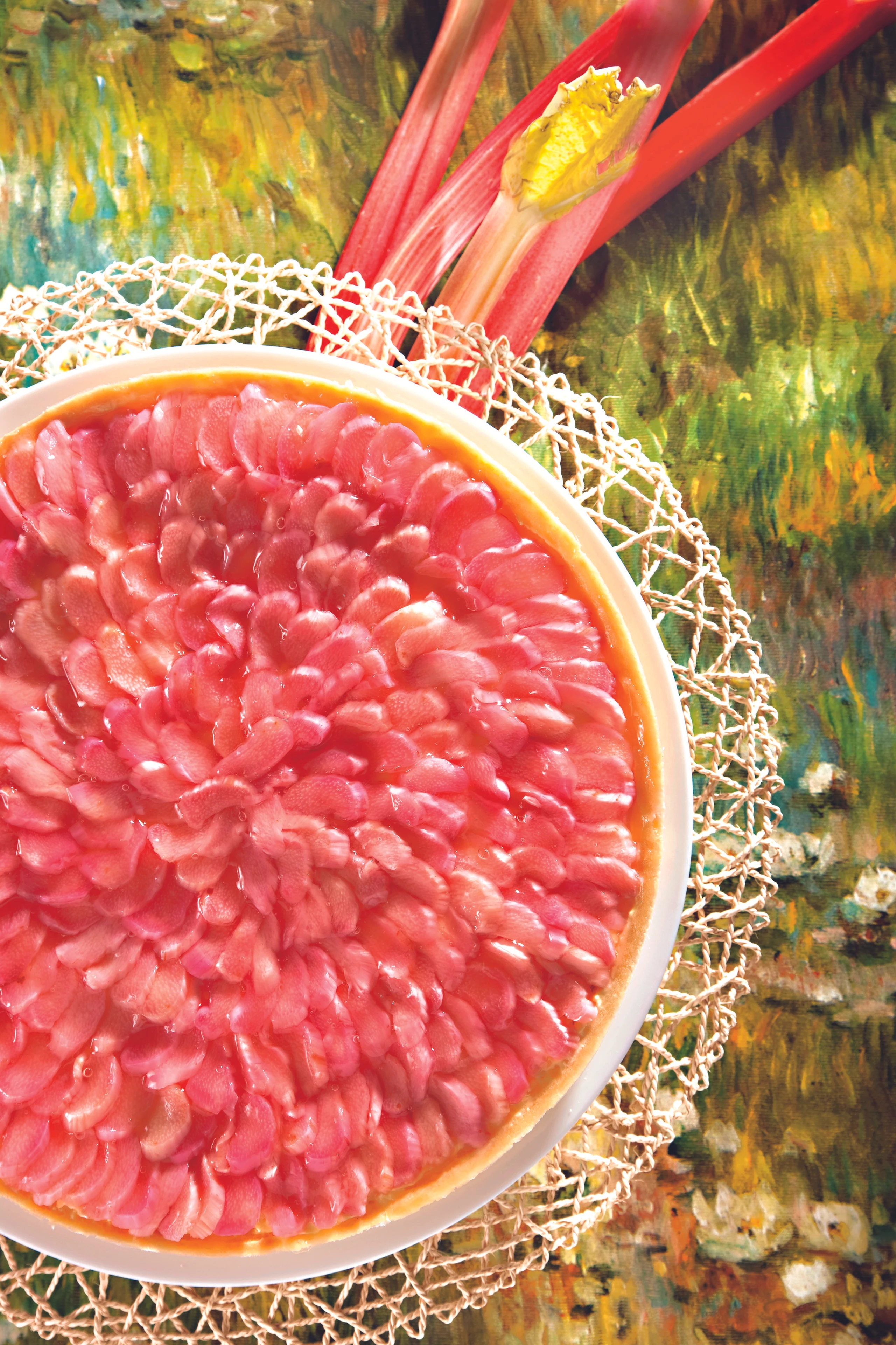 Rhabarber-Tarte mit Weincreme