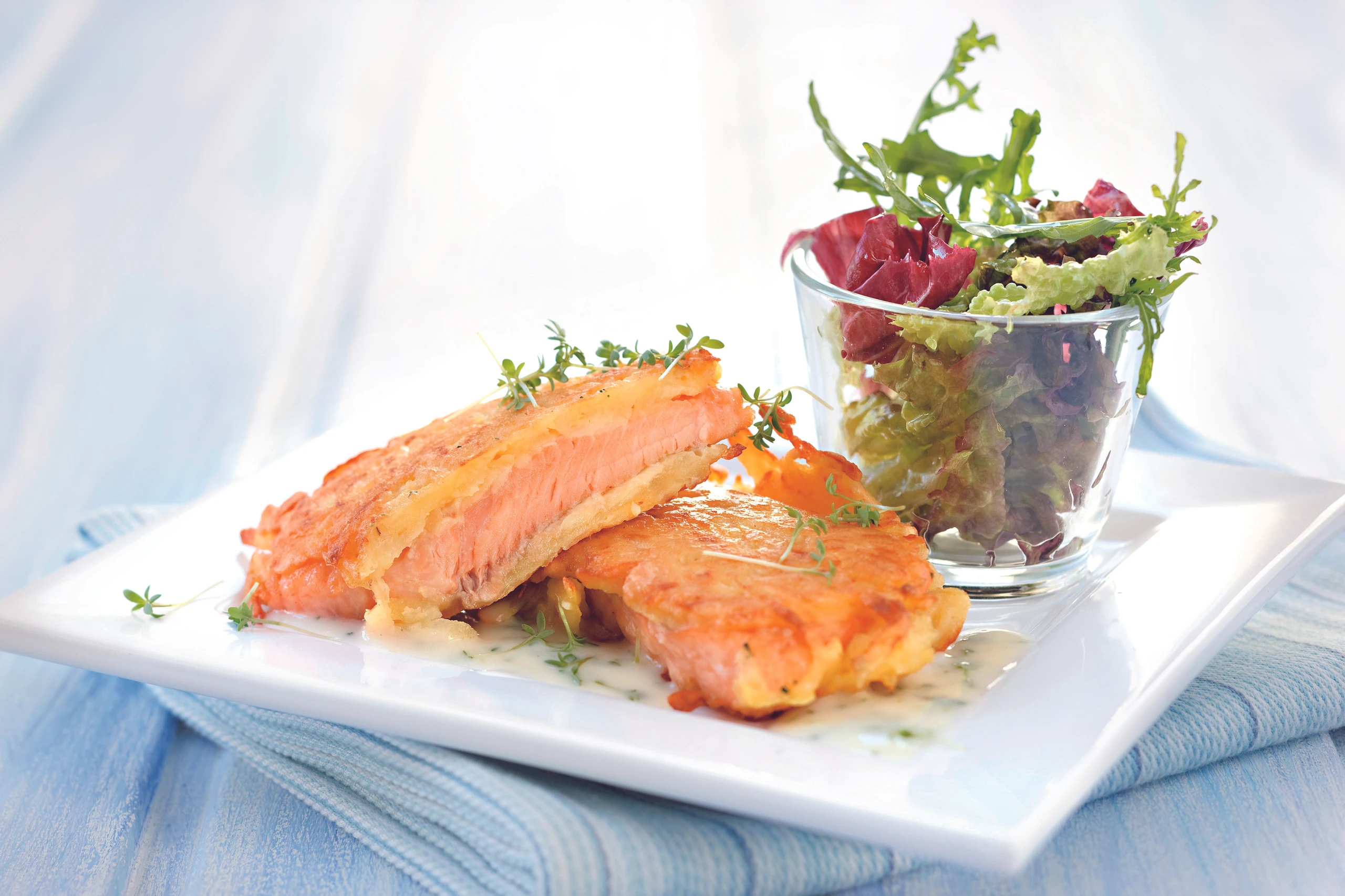 Lachsforellenfilet in der Erdäpfelkruste