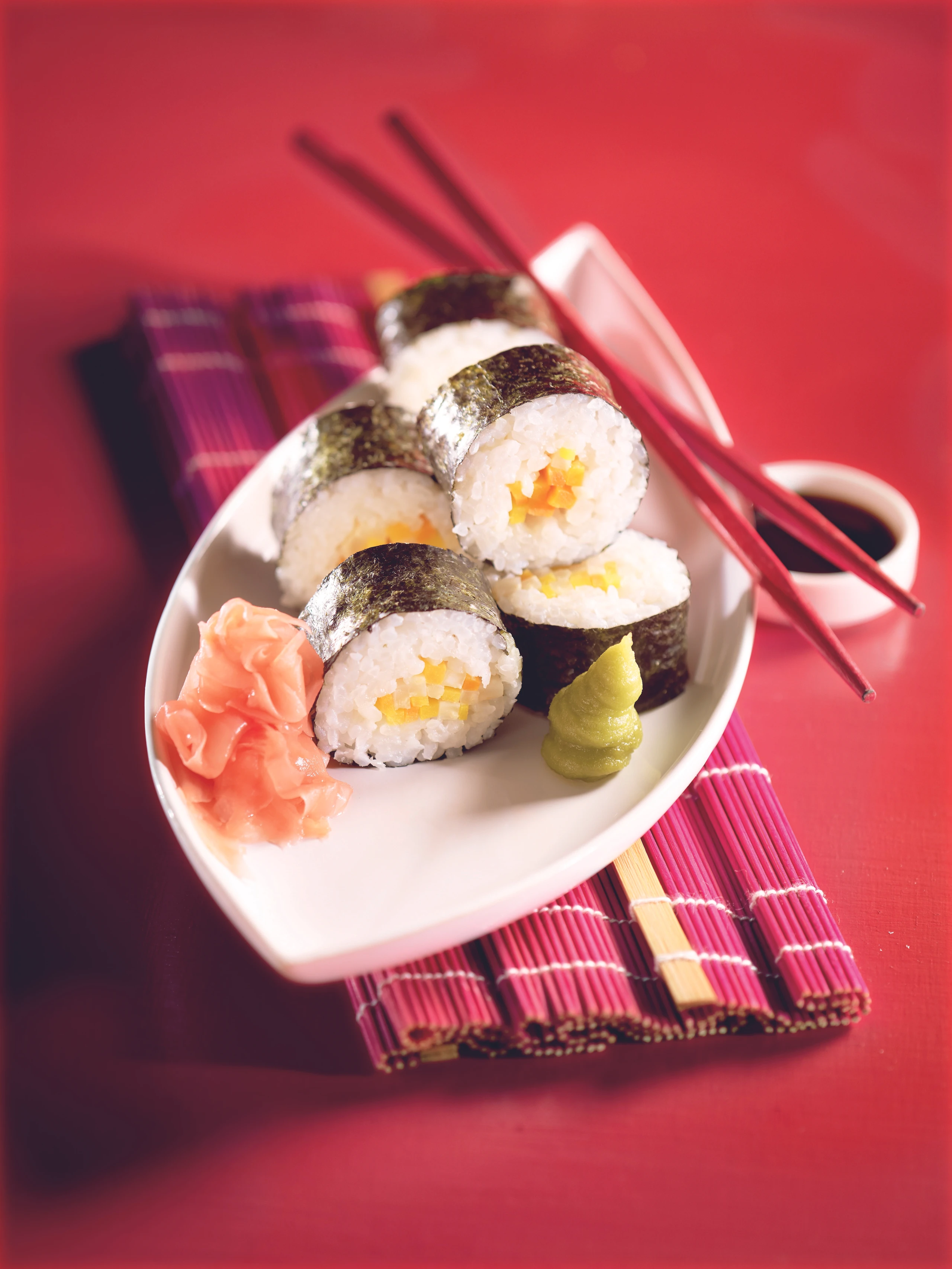 Gemüse-Maki mit Wasabi