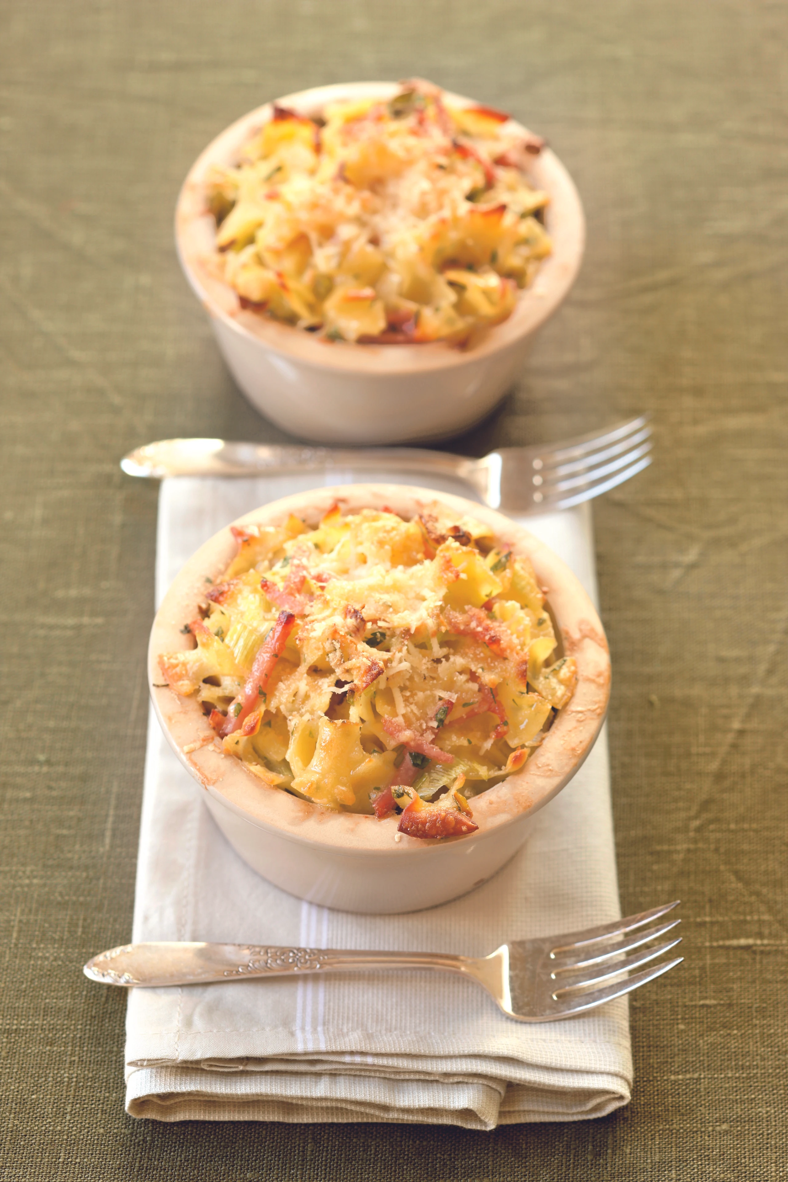 Überbackene Schinkenfleckerln